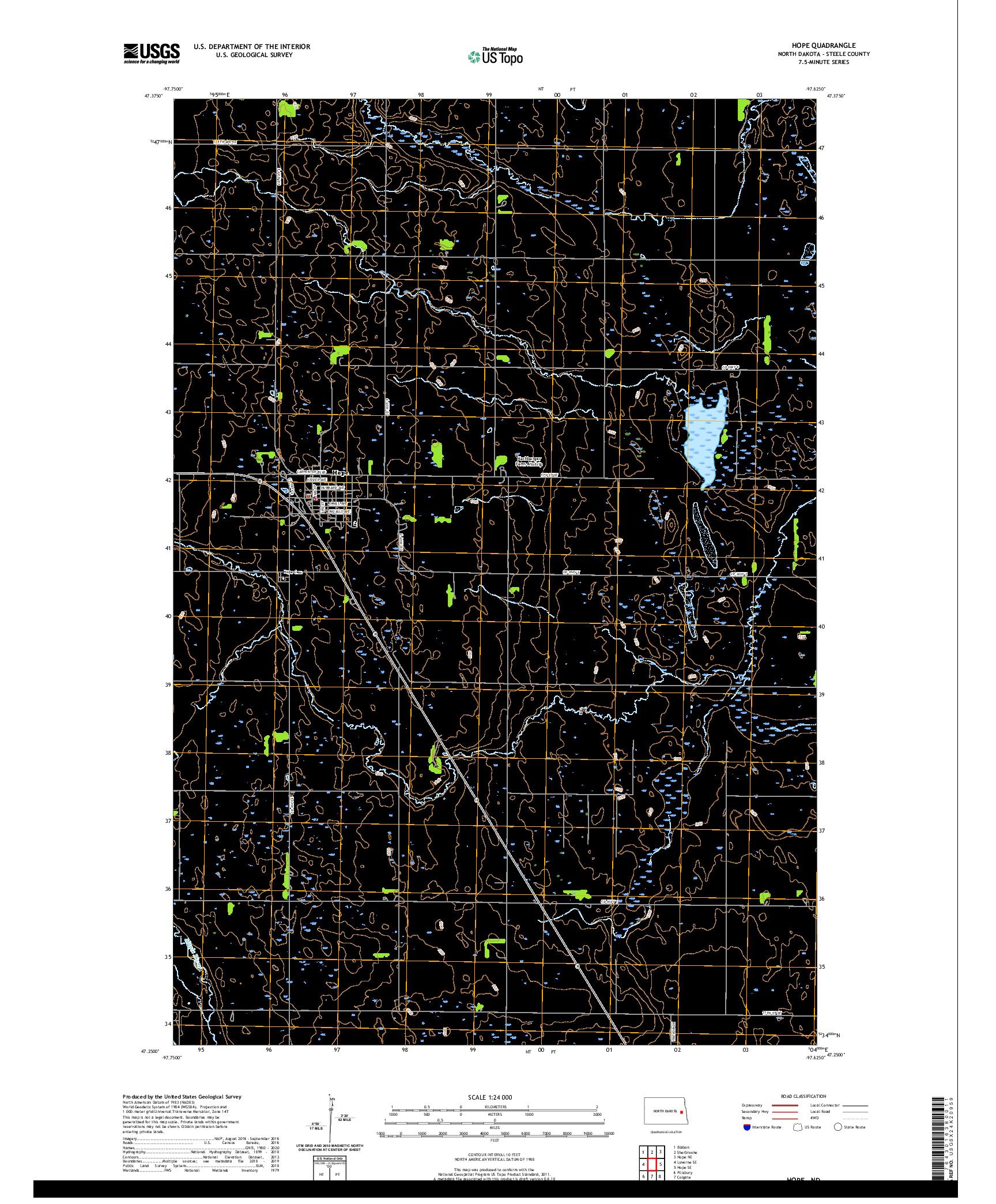 USGS US TOPO 7.5-MINUTE MAP FOR HOPE, ND 2020