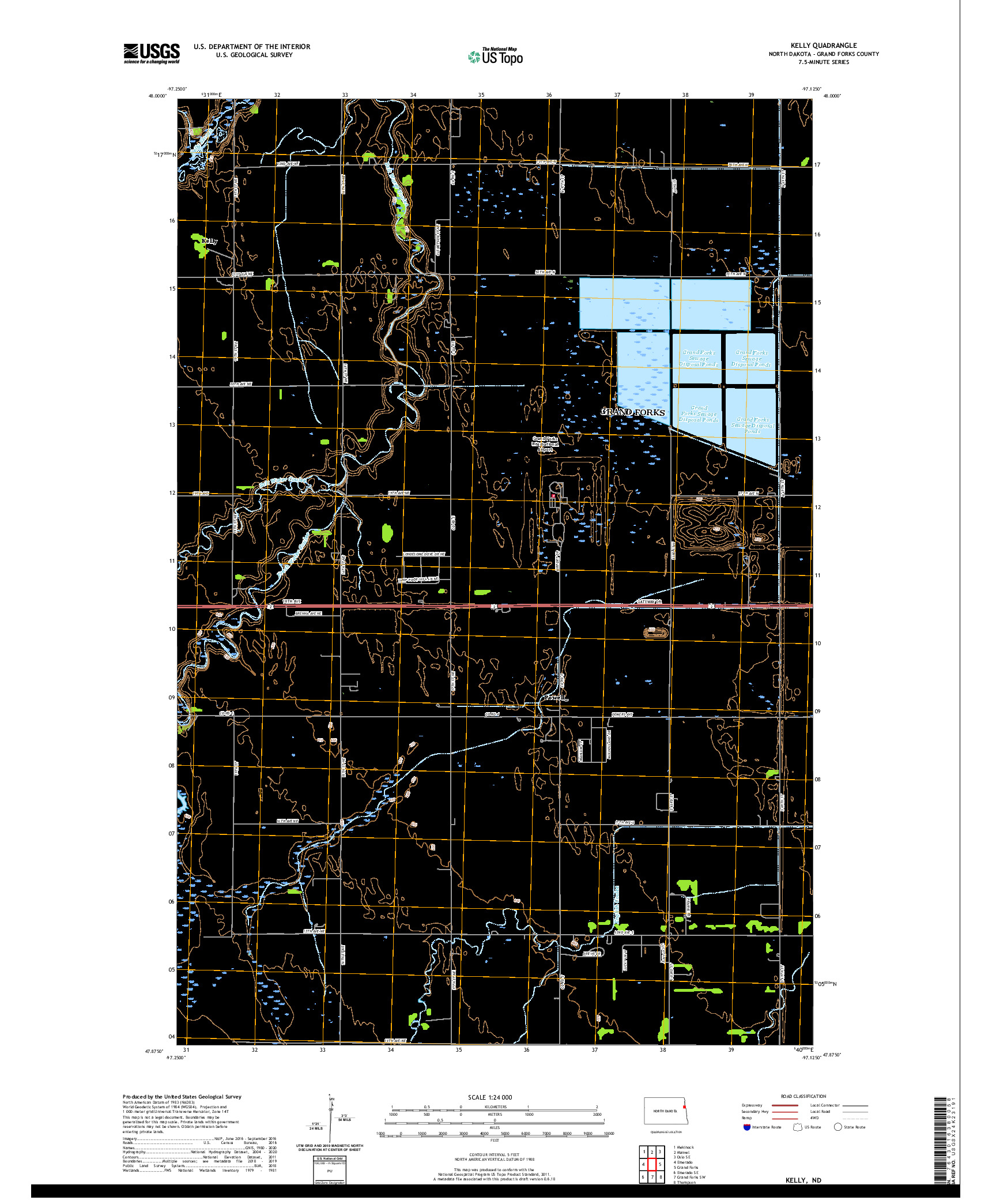 USGS US TOPO 7.5-MINUTE MAP FOR KELLY, ND 2020