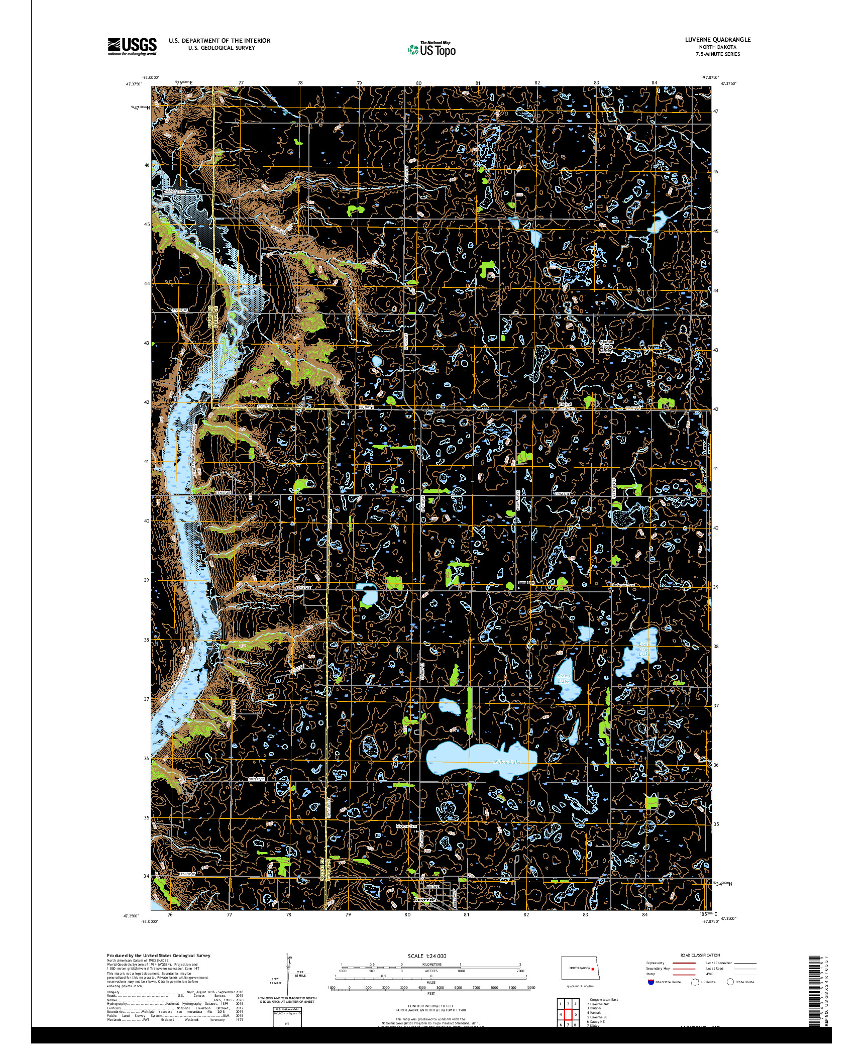 USGS US TOPO 7.5-MINUTE MAP FOR LUVERNE, ND 2020