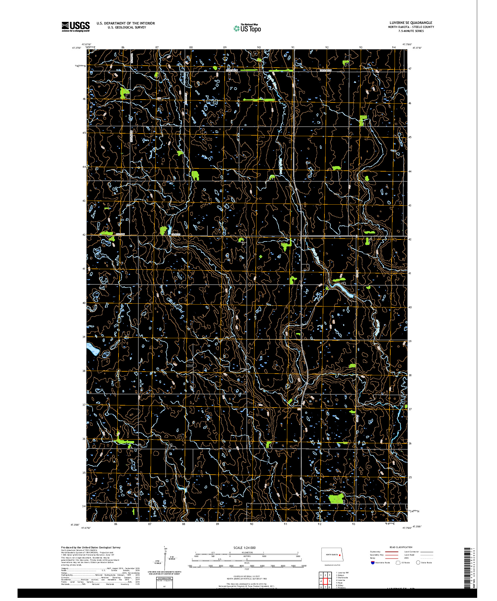 USGS US TOPO 7.5-MINUTE MAP FOR LUVERNE SE, ND 2020