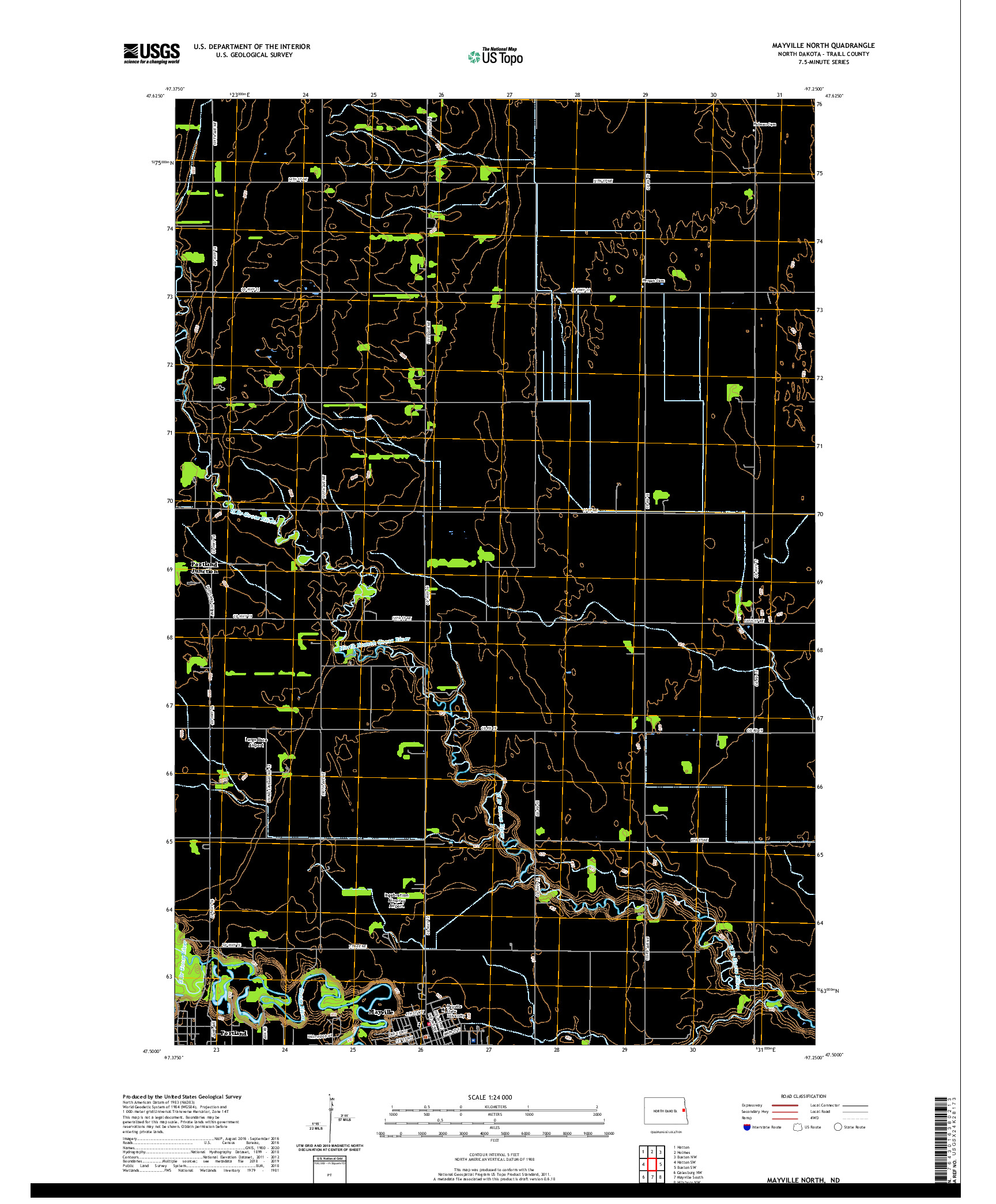 USGS US TOPO 7.5-MINUTE MAP FOR MAYVILLE NORTH, ND 2020