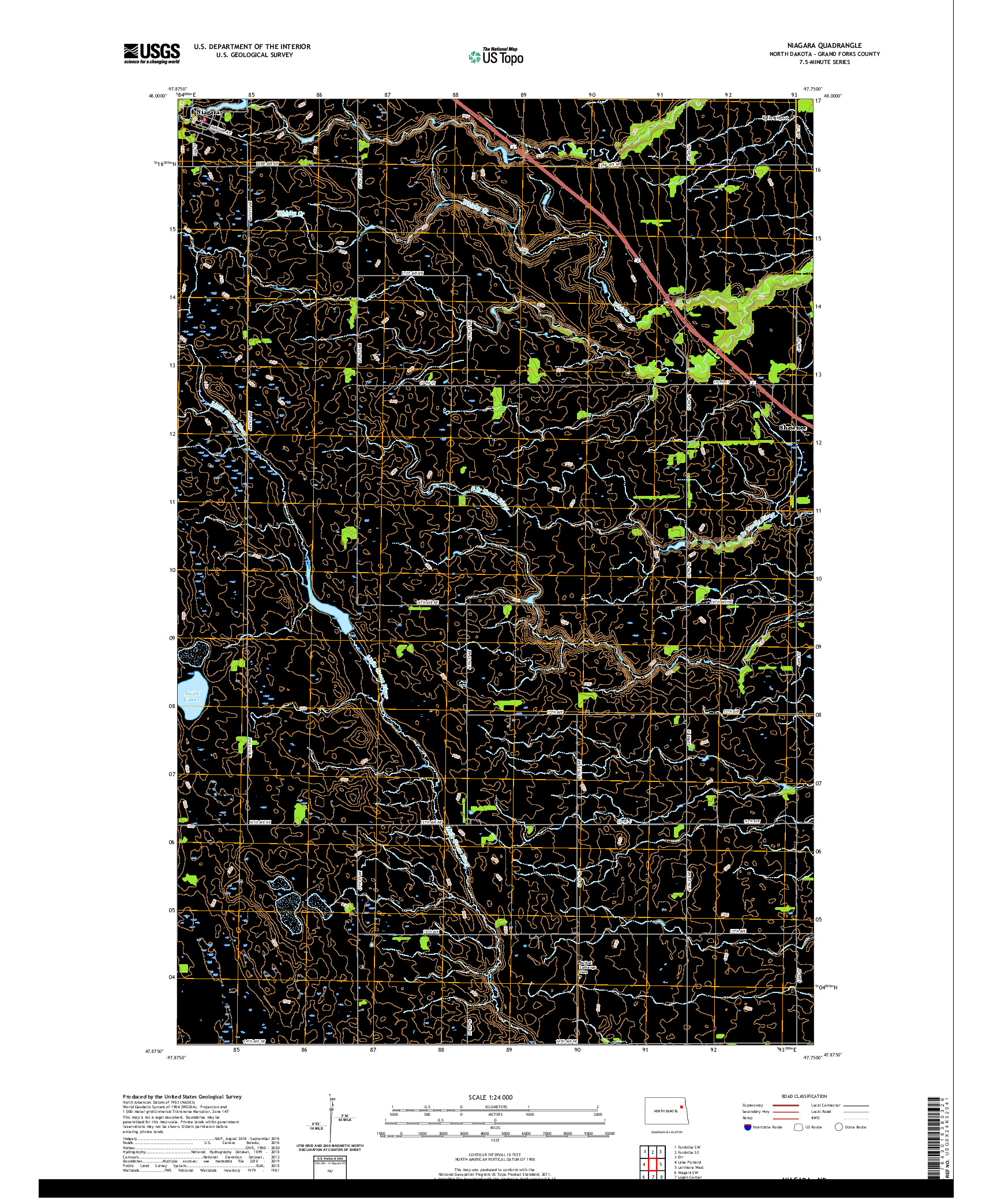 USGS US TOPO 7.5-MINUTE MAP FOR NIAGARA, ND 2020