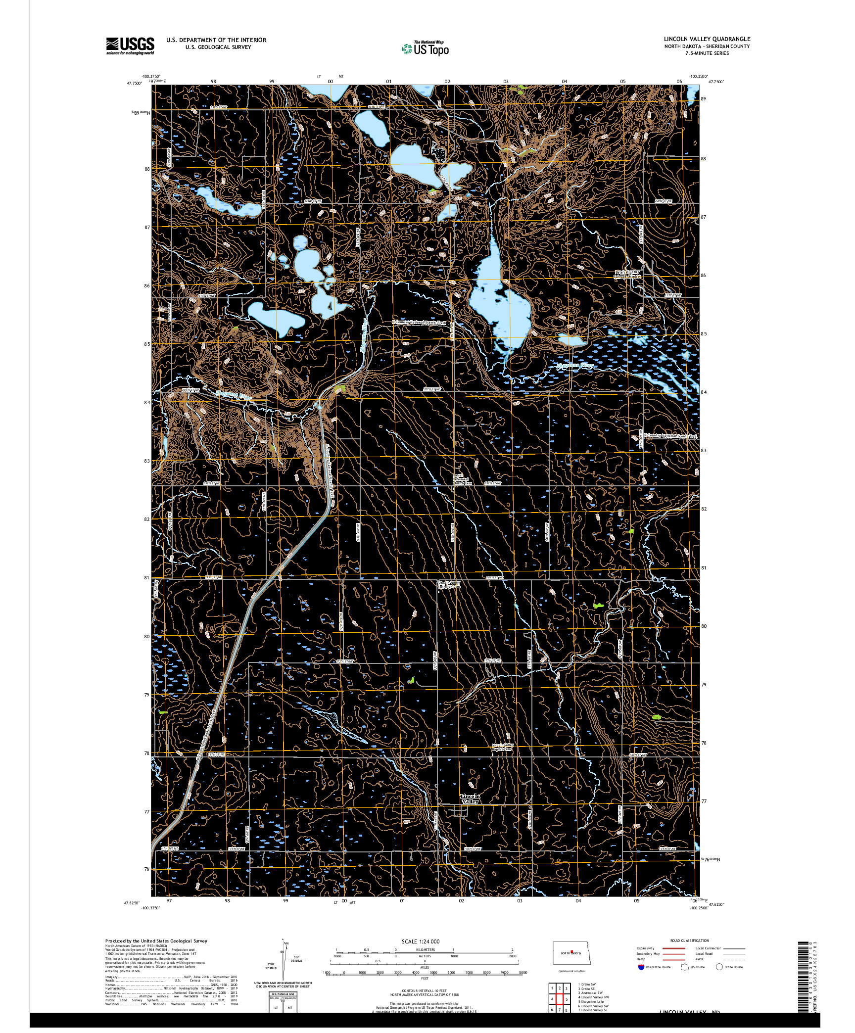 USGS US TOPO 7.5-MINUTE MAP FOR LINCOLN VALLEY, ND 2020