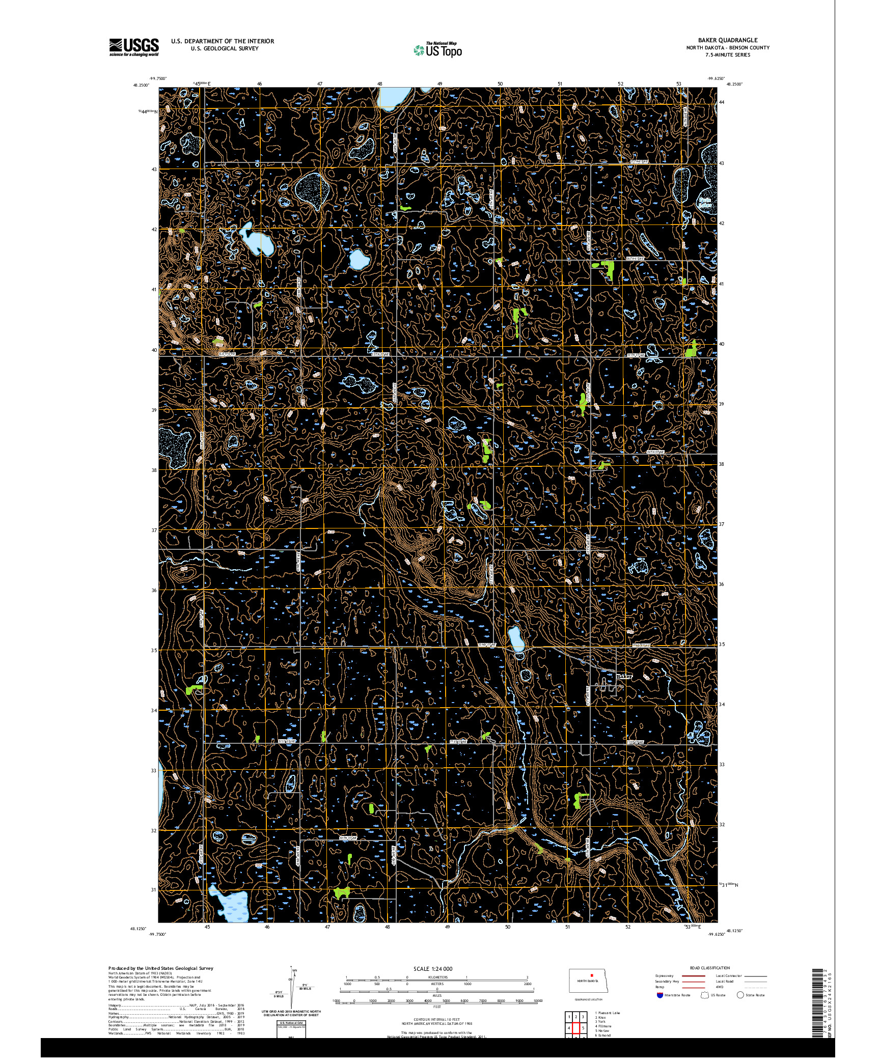 USGS US TOPO 7.5-MINUTE MAP FOR BAKER, ND 2020