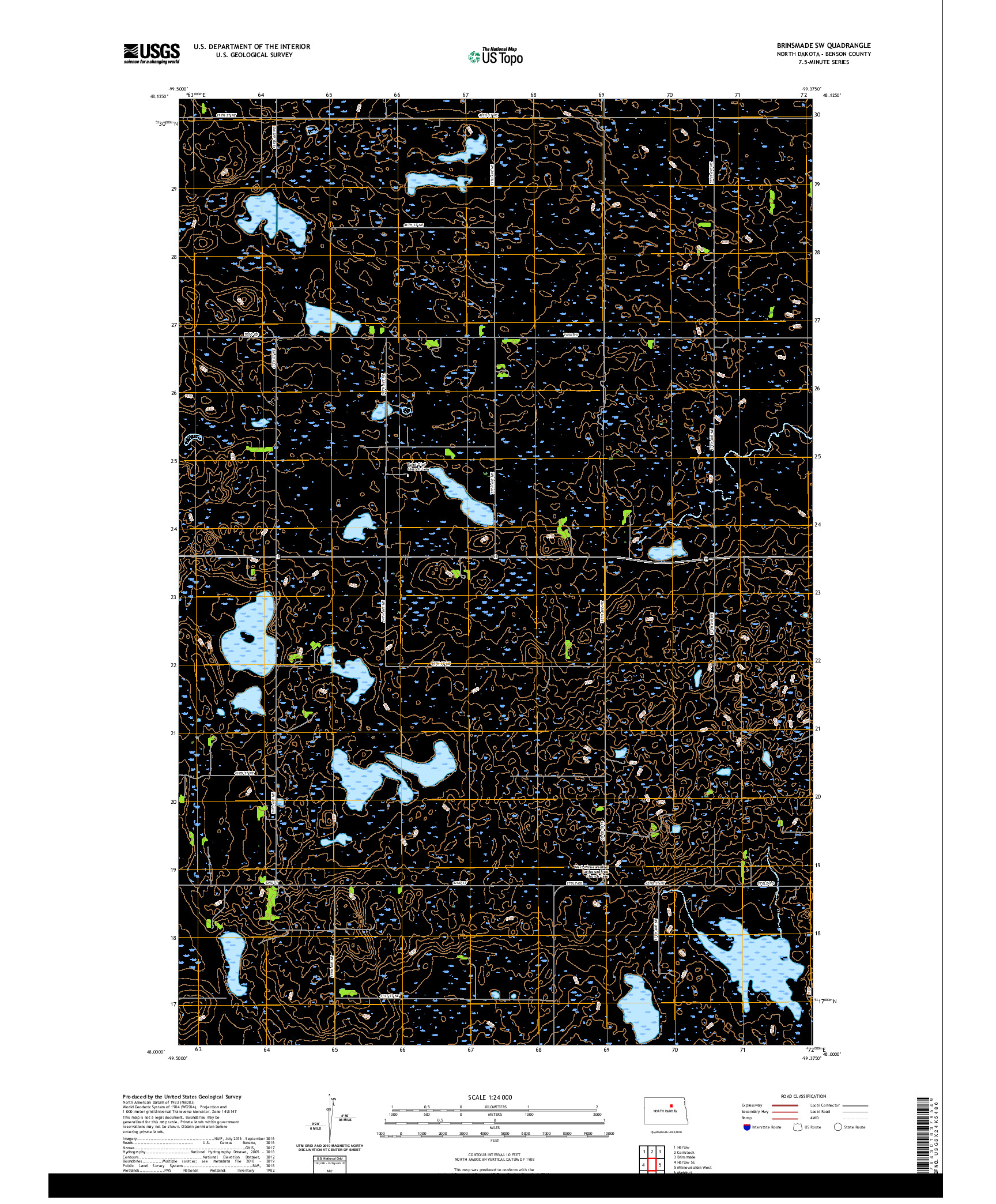 USGS US TOPO 7.5-MINUTE MAP FOR BRINSMADE SW, ND 2020