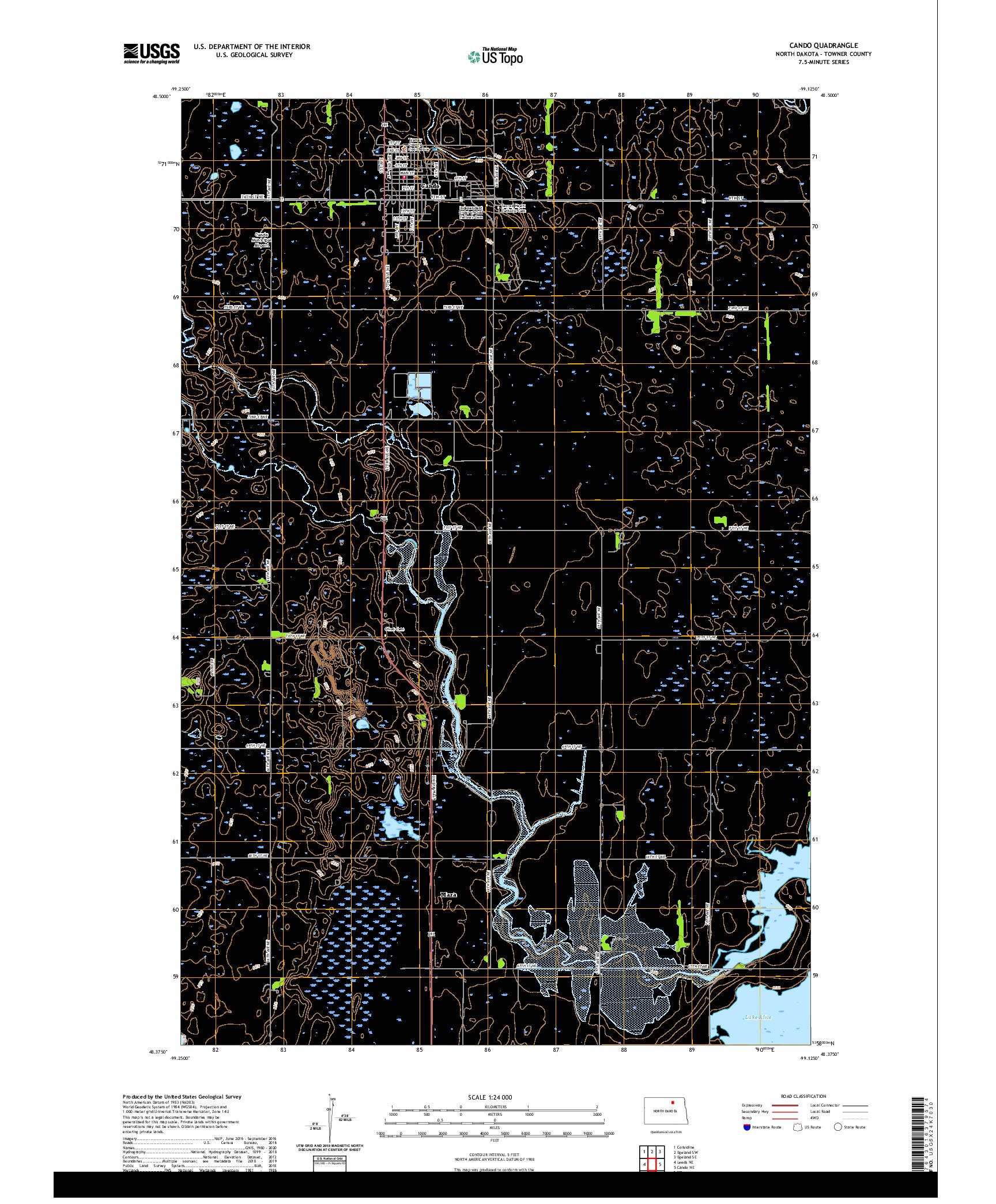 USGS US TOPO 7.5-MINUTE MAP FOR CANDO, ND 2020