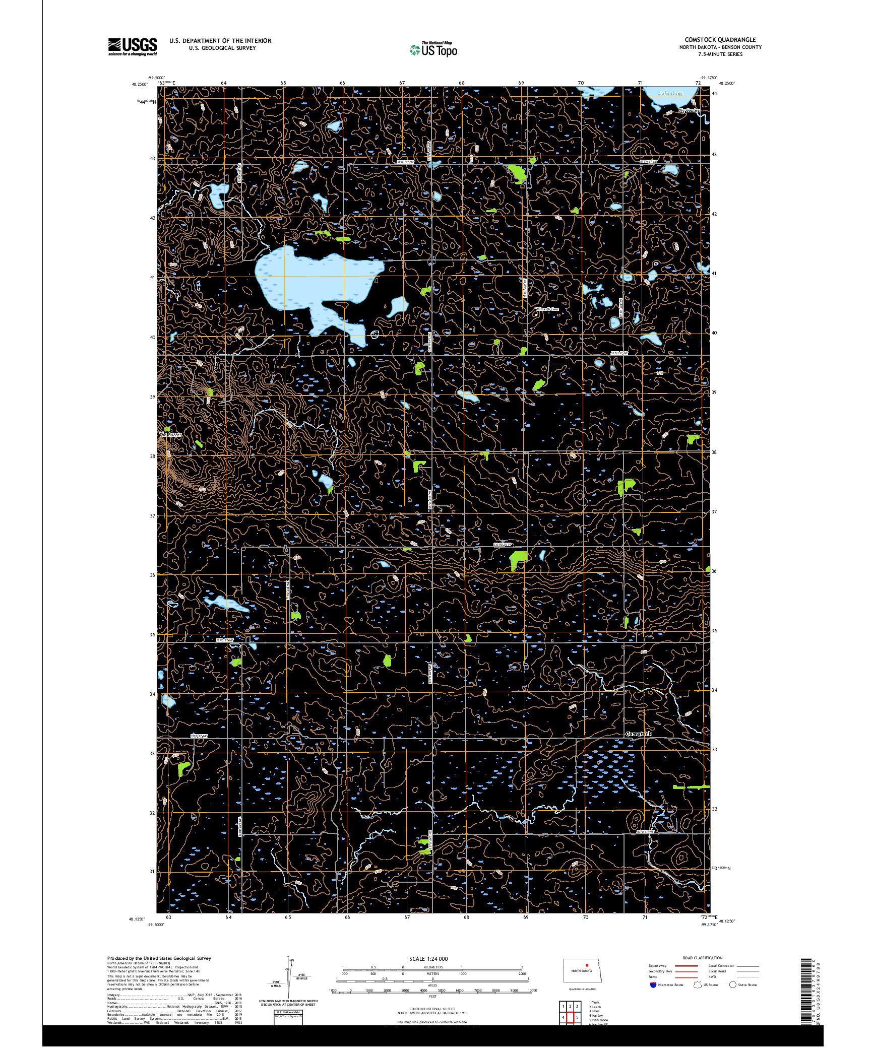 USGS US TOPO 7.5-MINUTE MAP FOR COMSTOCK, ND 2020