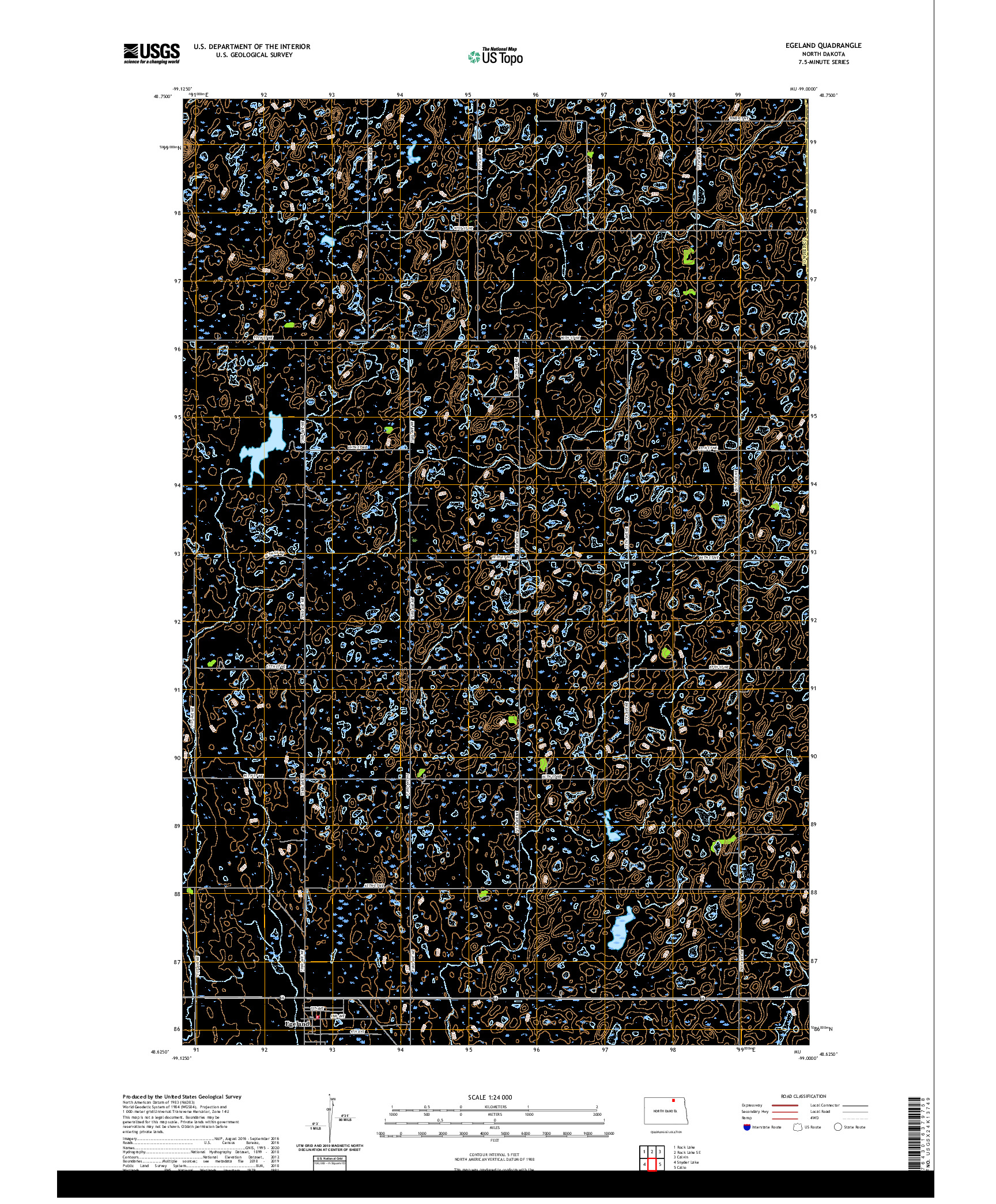 USGS US TOPO 7.5-MINUTE MAP FOR EGELAND, ND 2020