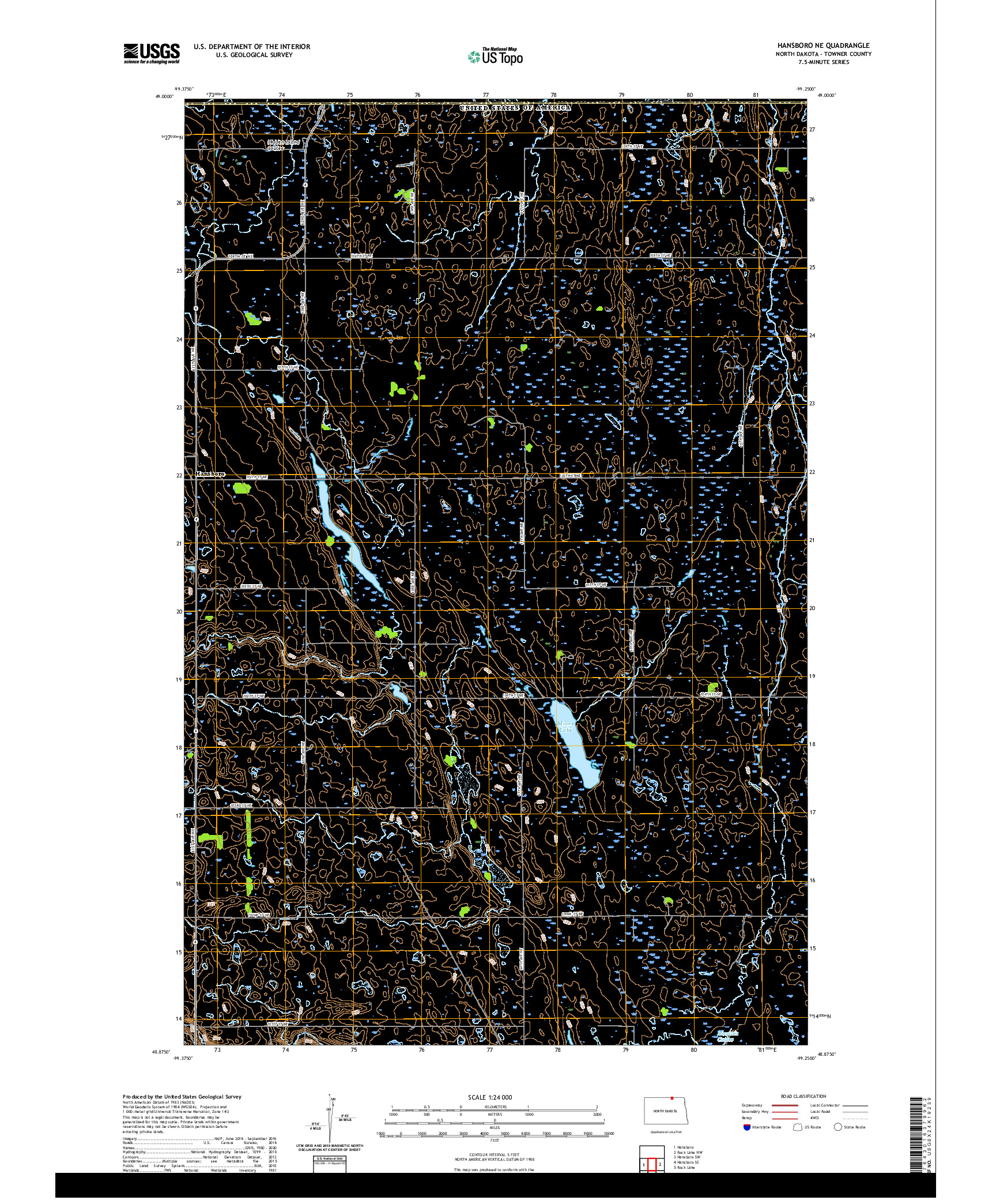 USGS US TOPO 7.5-MINUTE MAP FOR HANSBORO NE, ND,MB 2020