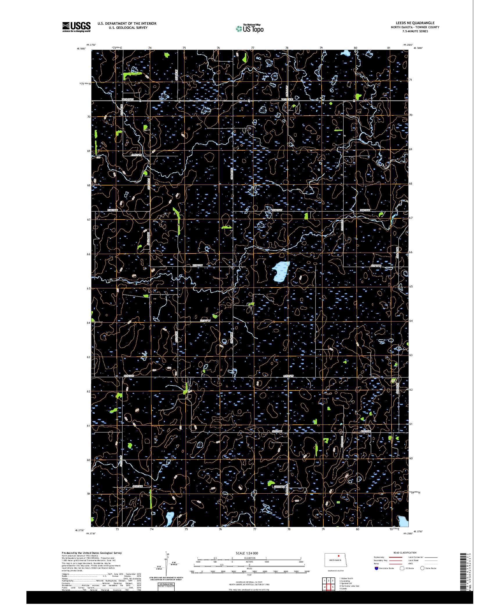 USGS US TOPO 7.5-MINUTE MAP FOR LEEDS NE, ND 2020