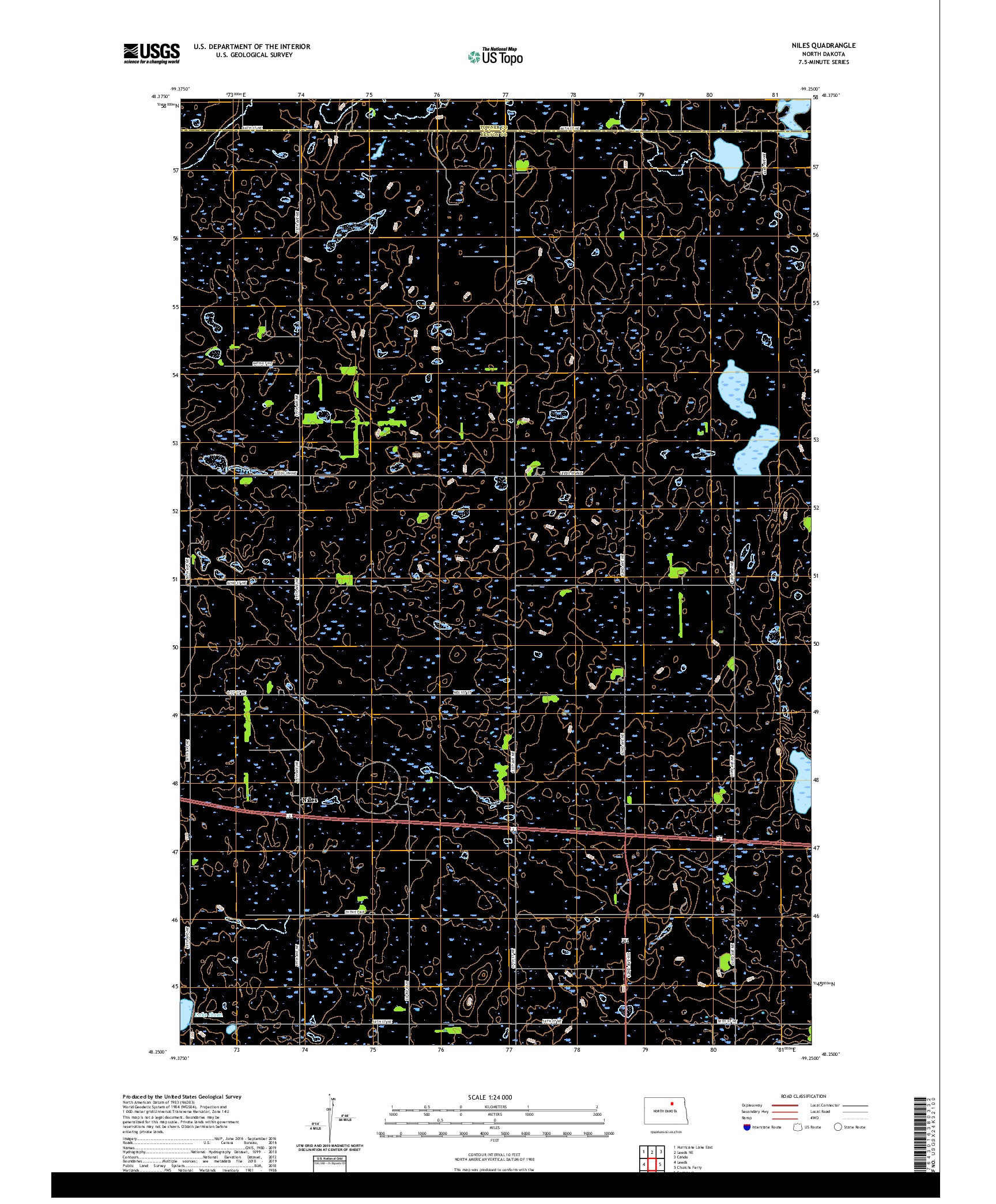 USGS US TOPO 7.5-MINUTE MAP FOR NILES, ND 2020