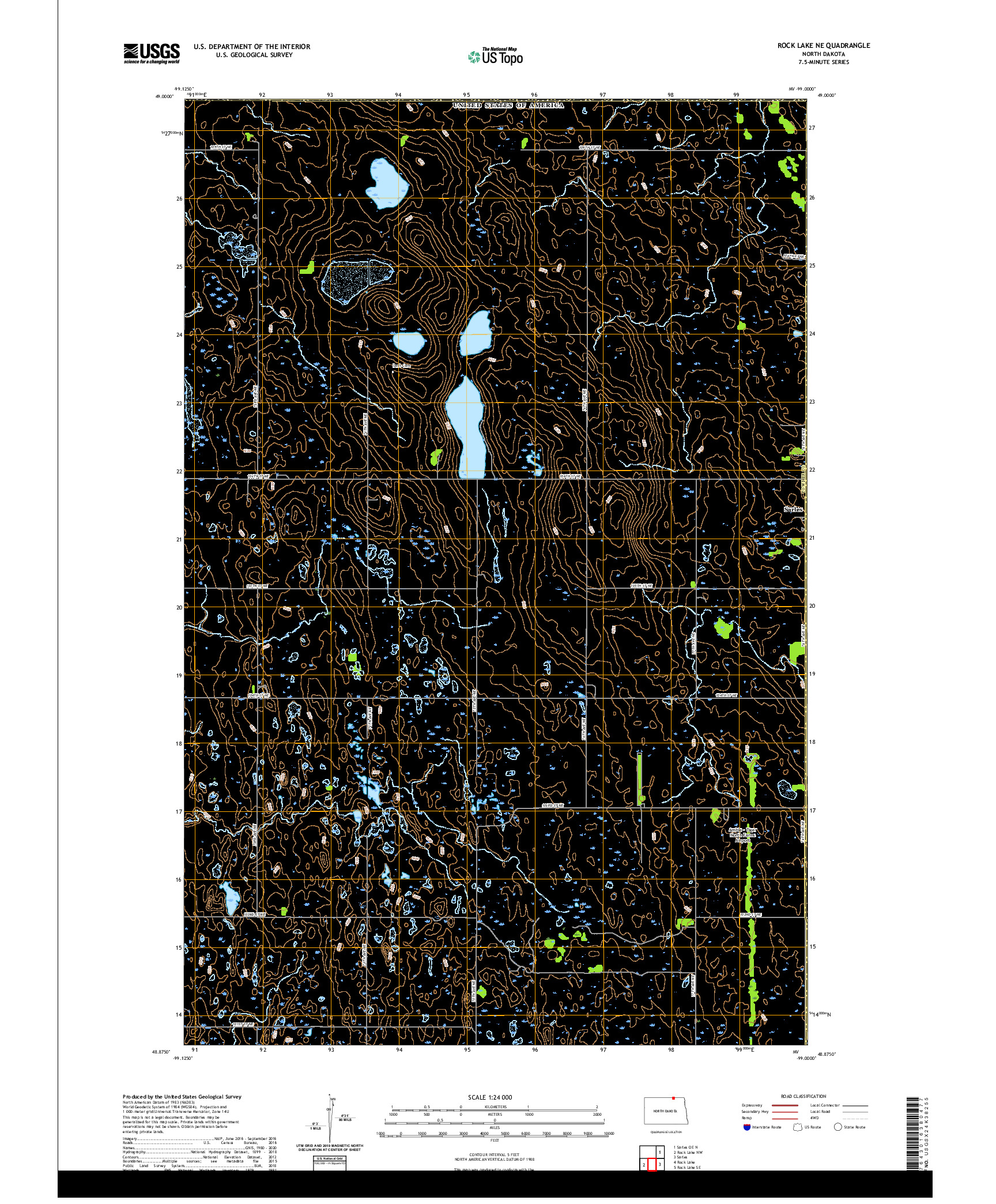 USGS US TOPO 7.5-MINUTE MAP FOR ROCK LAKE NE, ND,MB 2020