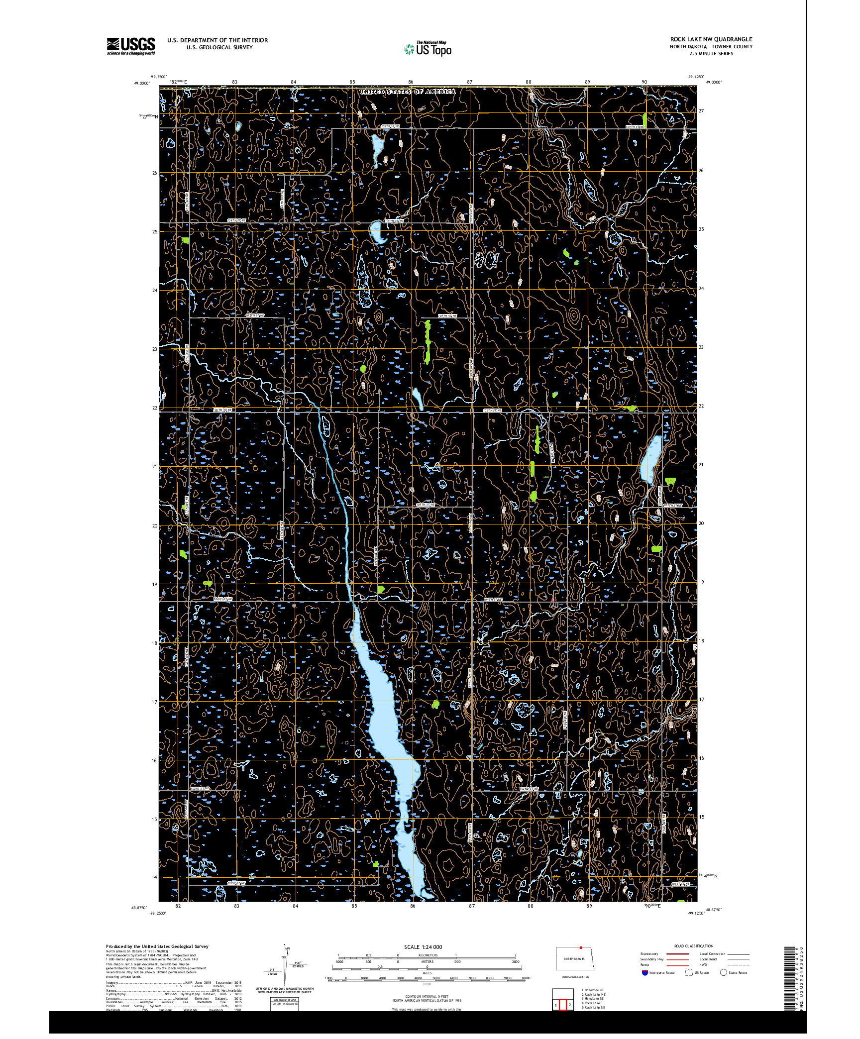 USGS US TOPO 7.5-MINUTE MAP FOR ROCK LAKE NW, ND,MB 2020