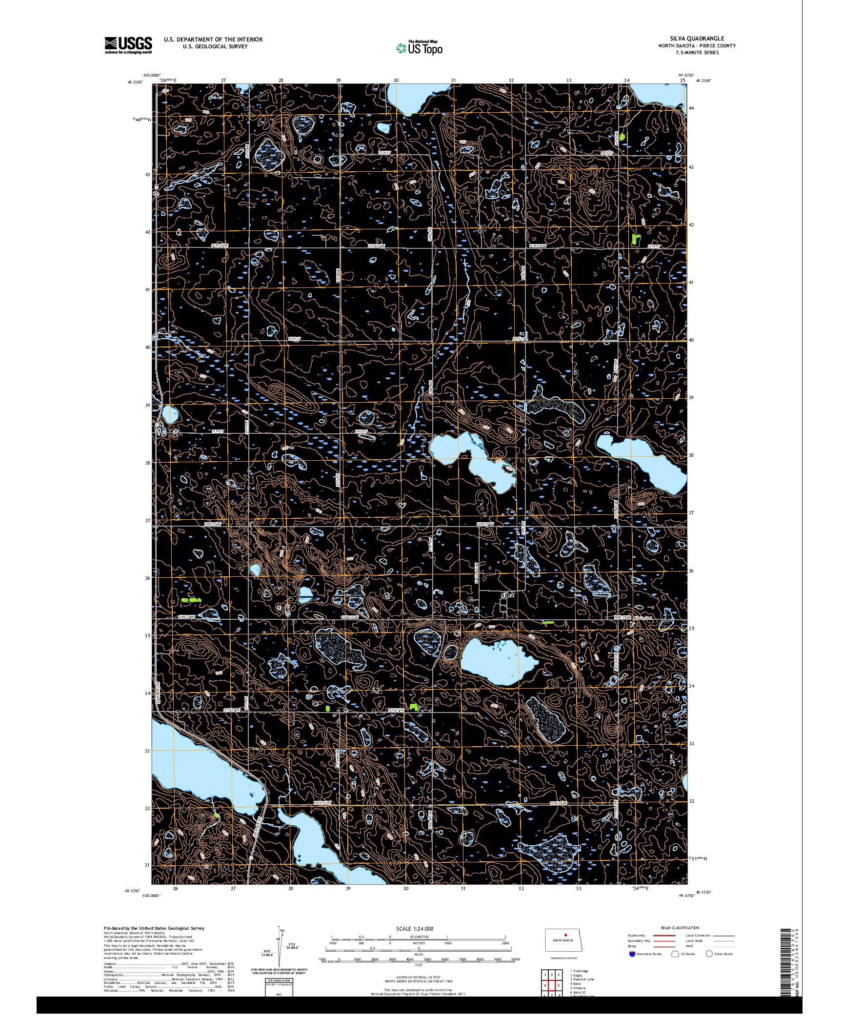 USGS US TOPO 7.5-MINUTE MAP FOR SILVA, ND 2020