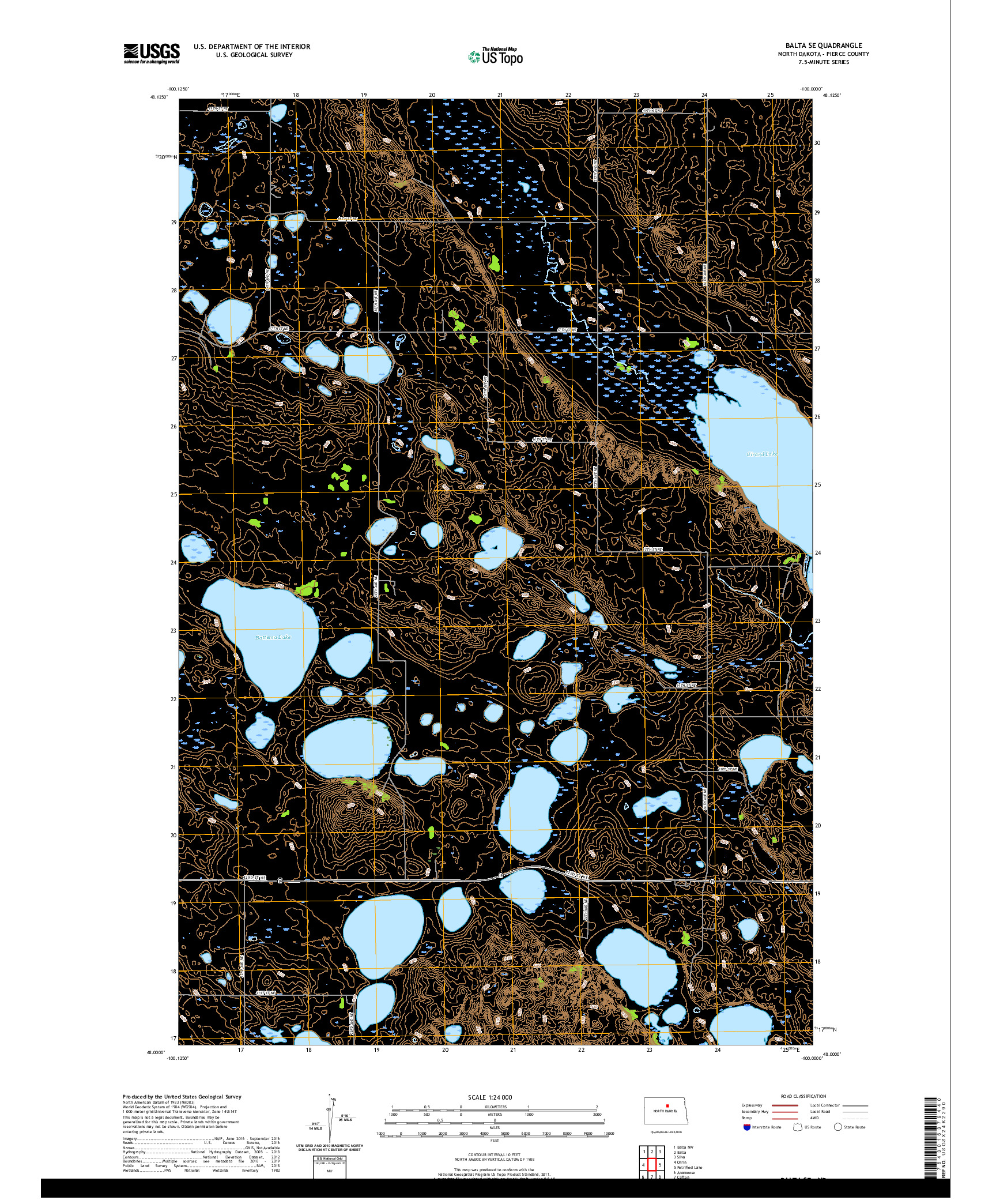 USGS US TOPO 7.5-MINUTE MAP FOR BALTA SE, ND 2020