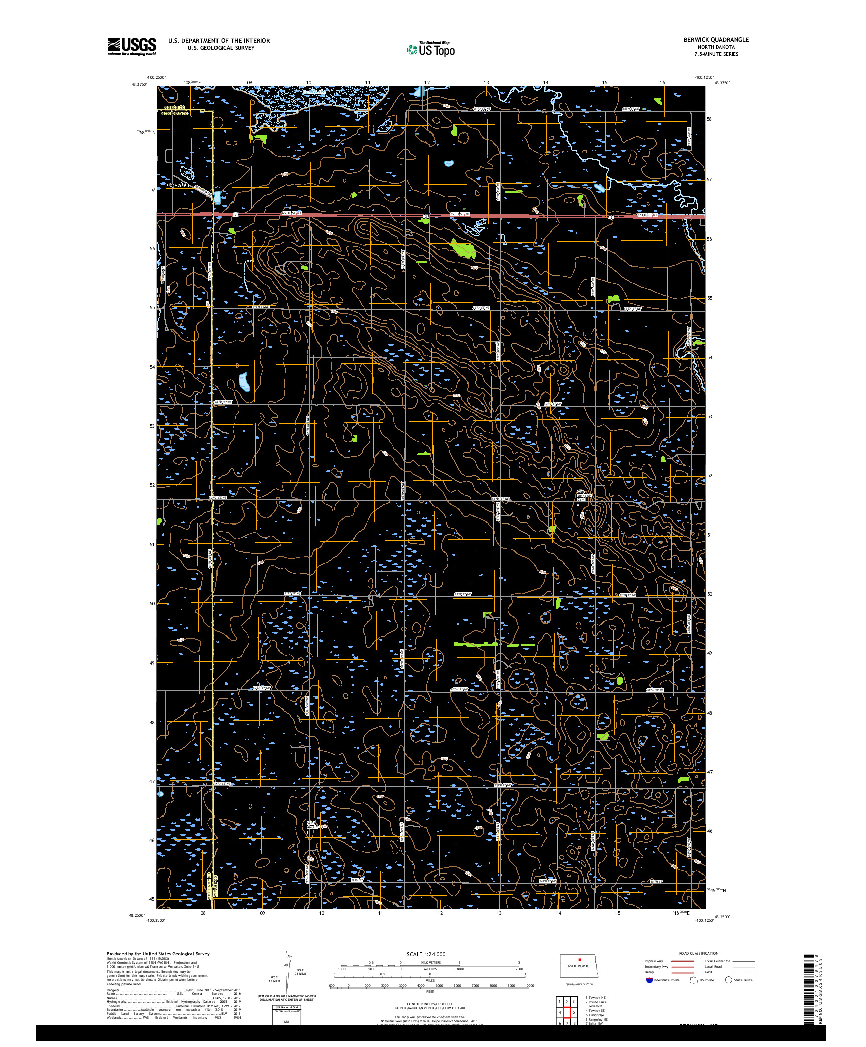 USGS US TOPO 7.5-MINUTE MAP FOR BERWICK, ND 2020