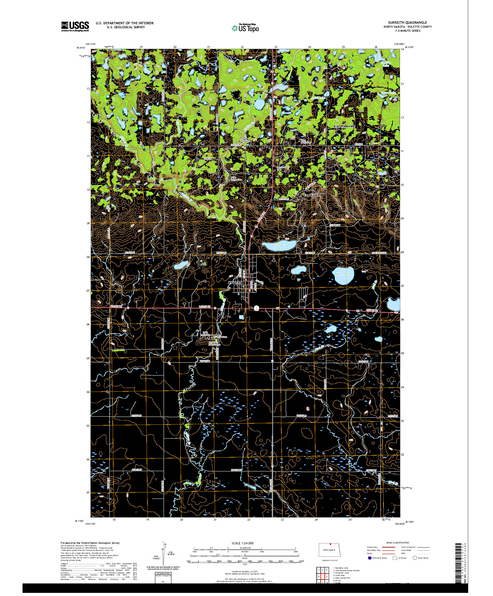 USGS US TOPO 7.5-MINUTE MAP FOR DUNSEITH, ND 2020