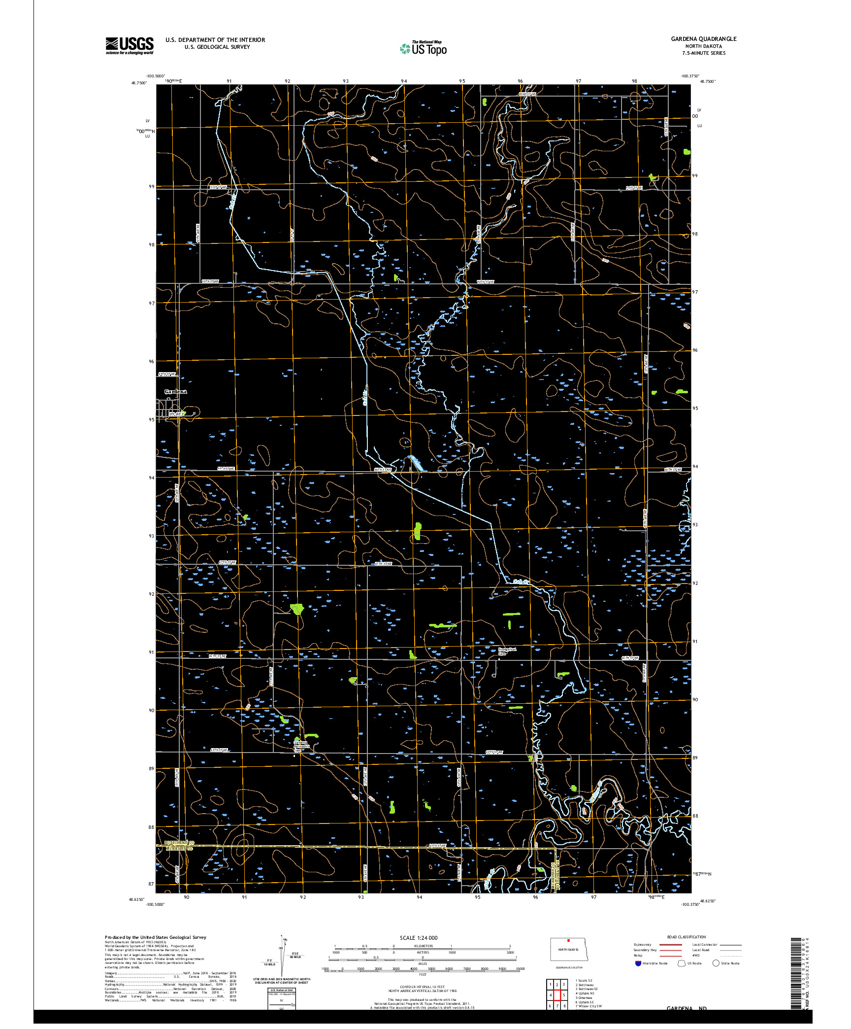 USGS US TOPO 7.5-MINUTE MAP FOR GARDENA, ND 2020