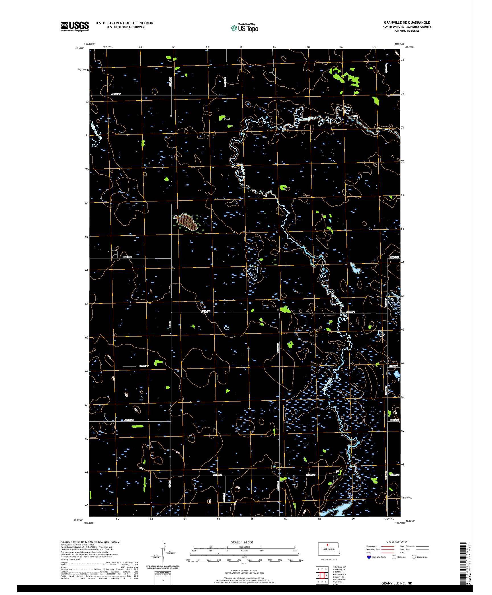 USGS US TOPO 7.5-MINUTE MAP FOR GRANVILLE NE, ND 2020