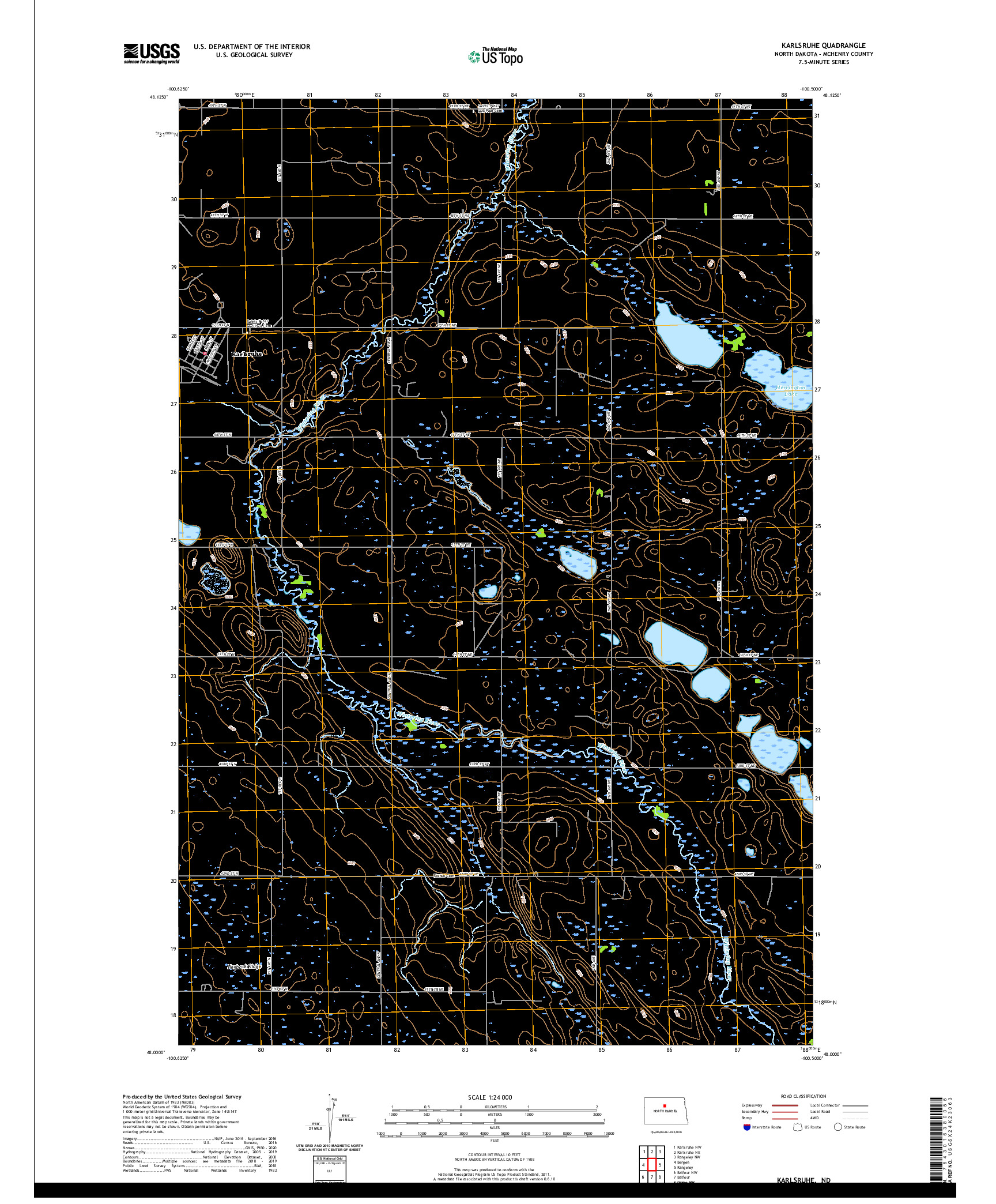 USGS US TOPO 7.5-MINUTE MAP FOR KARLSRUHE, ND 2020