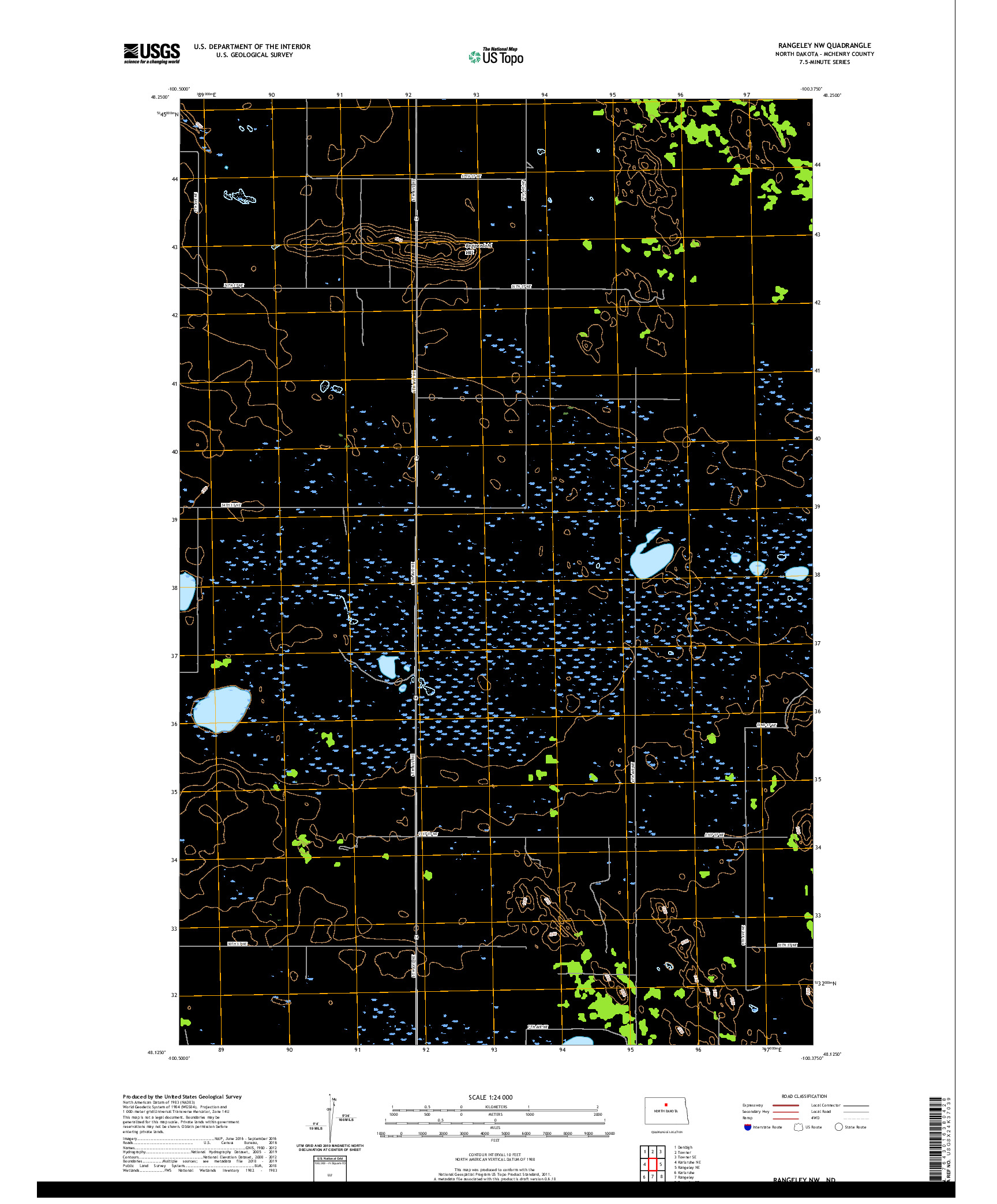 USGS US TOPO 7.5-MINUTE MAP FOR RANGELEY NW, ND 2020