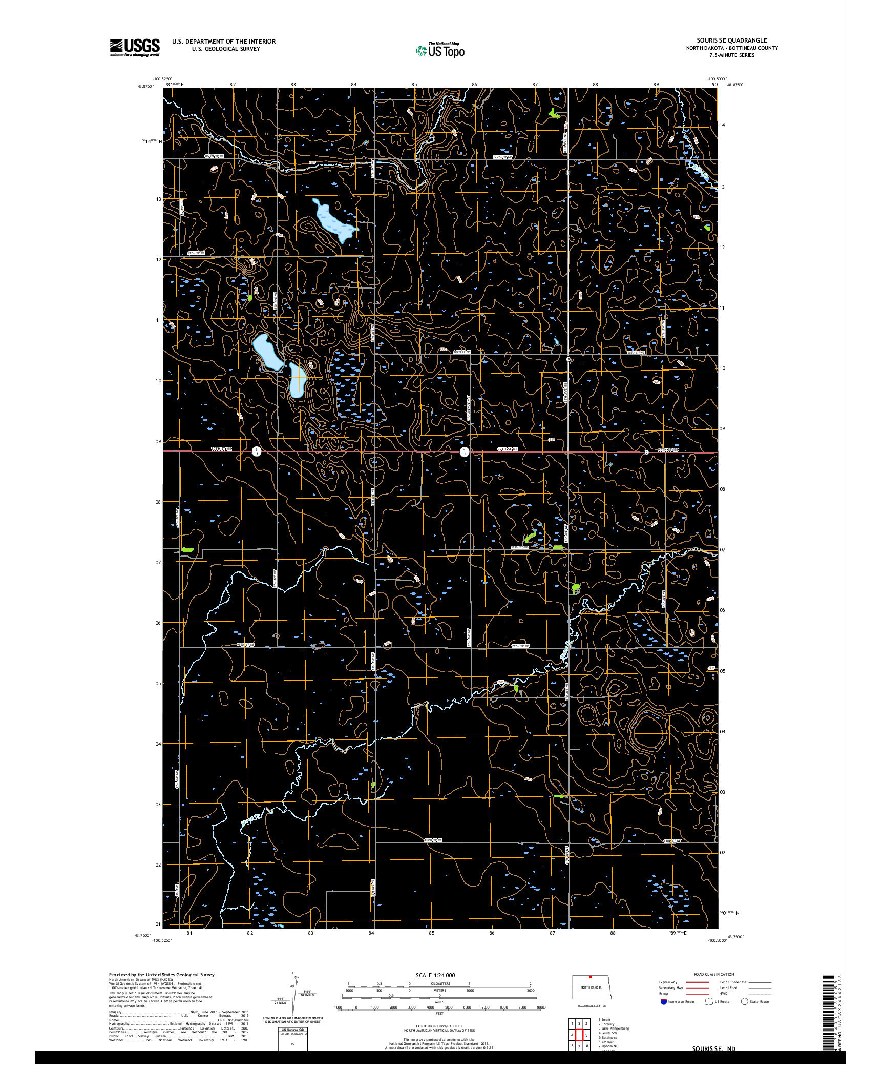 USGS US TOPO 7.5-MINUTE MAP FOR SOURIS SE, ND 2020