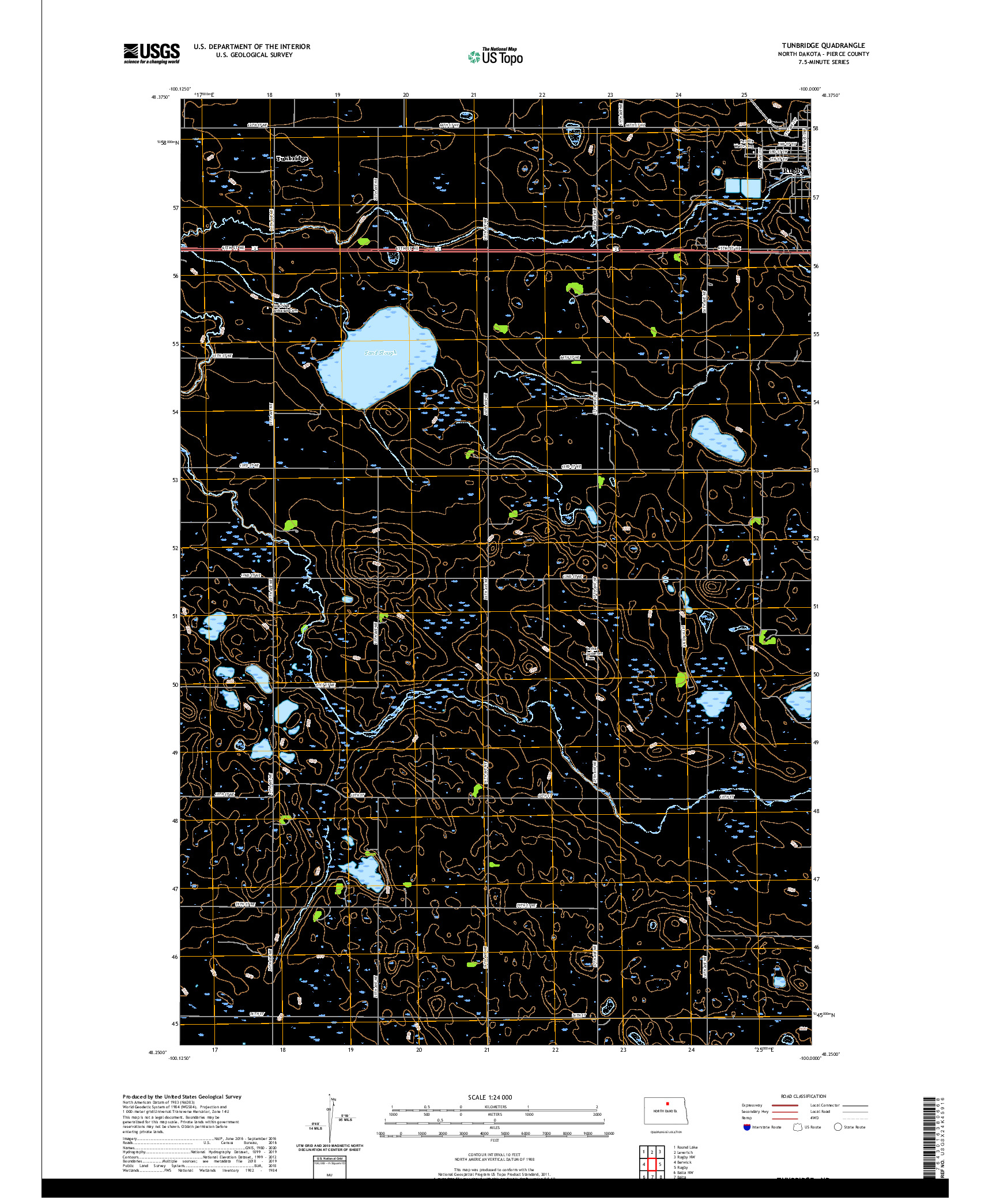 USGS US TOPO 7.5-MINUTE MAP FOR TUNBRIDGE, ND 2020