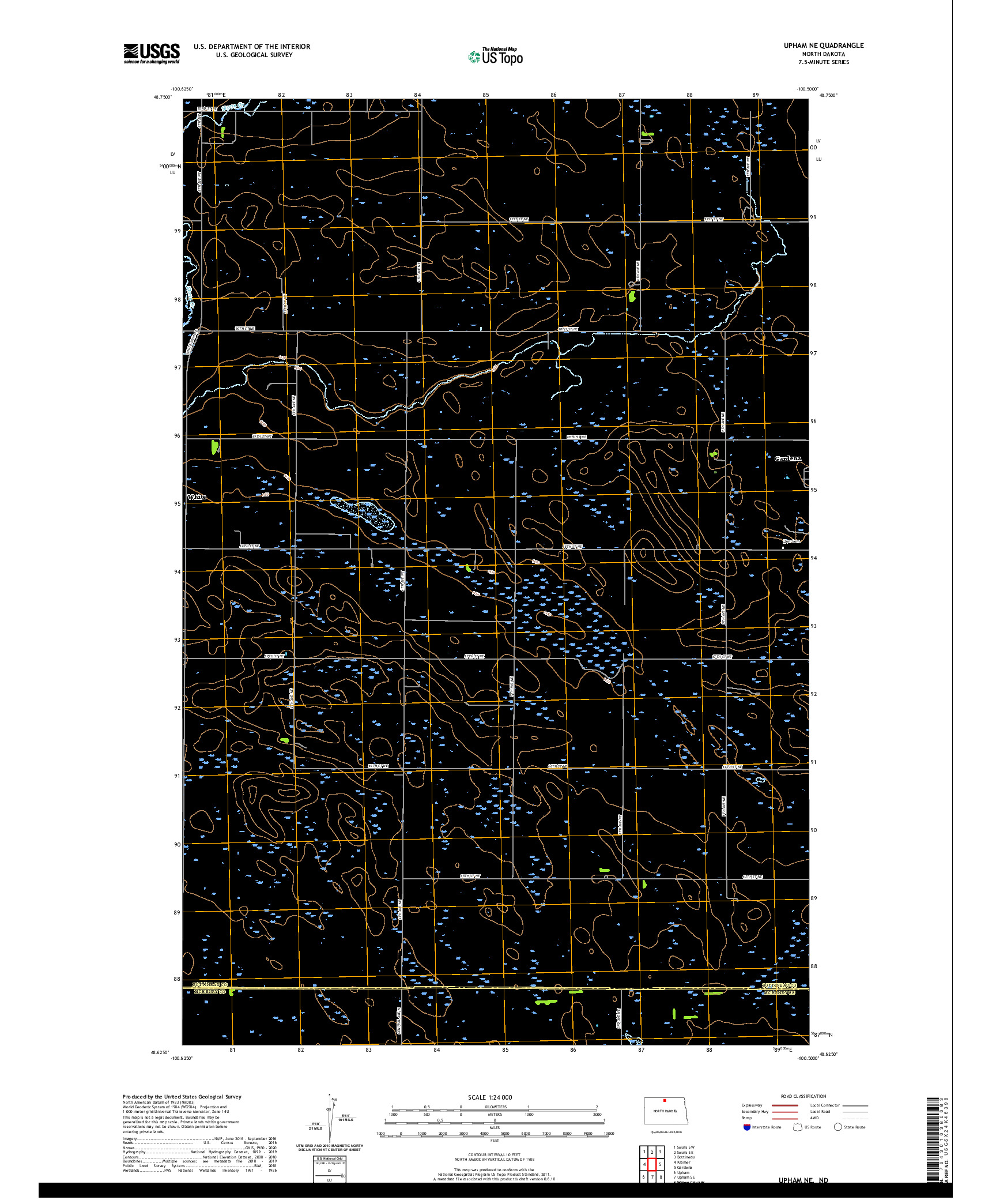 USGS US TOPO 7.5-MINUTE MAP FOR UPHAM NE, ND 2020