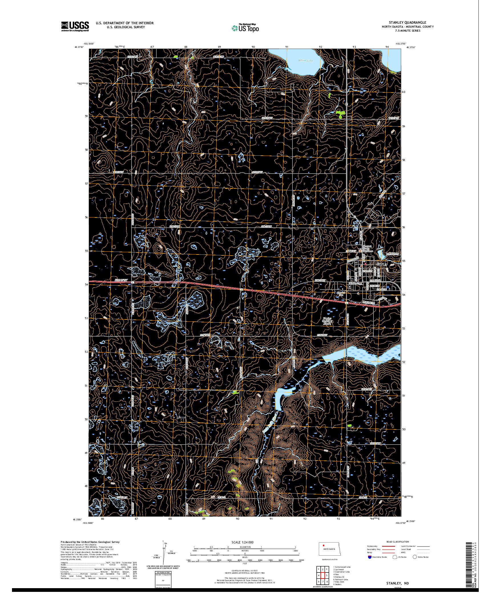 USGS US TOPO 7.5-MINUTE MAP FOR STANLEY, ND 2020