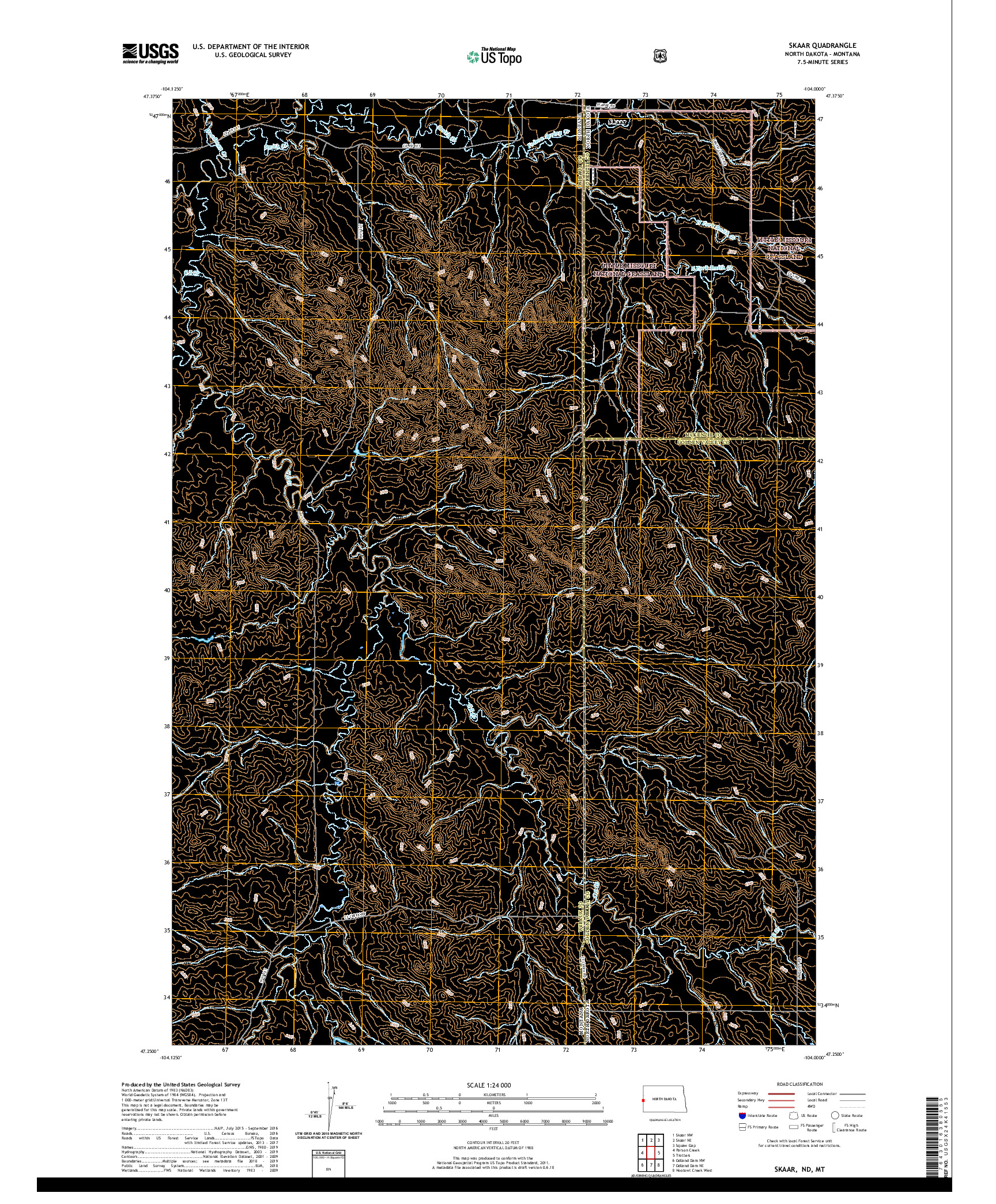 USGS US TOPO 7.5-MINUTE MAP FOR SKAAR, ND,MT 2020