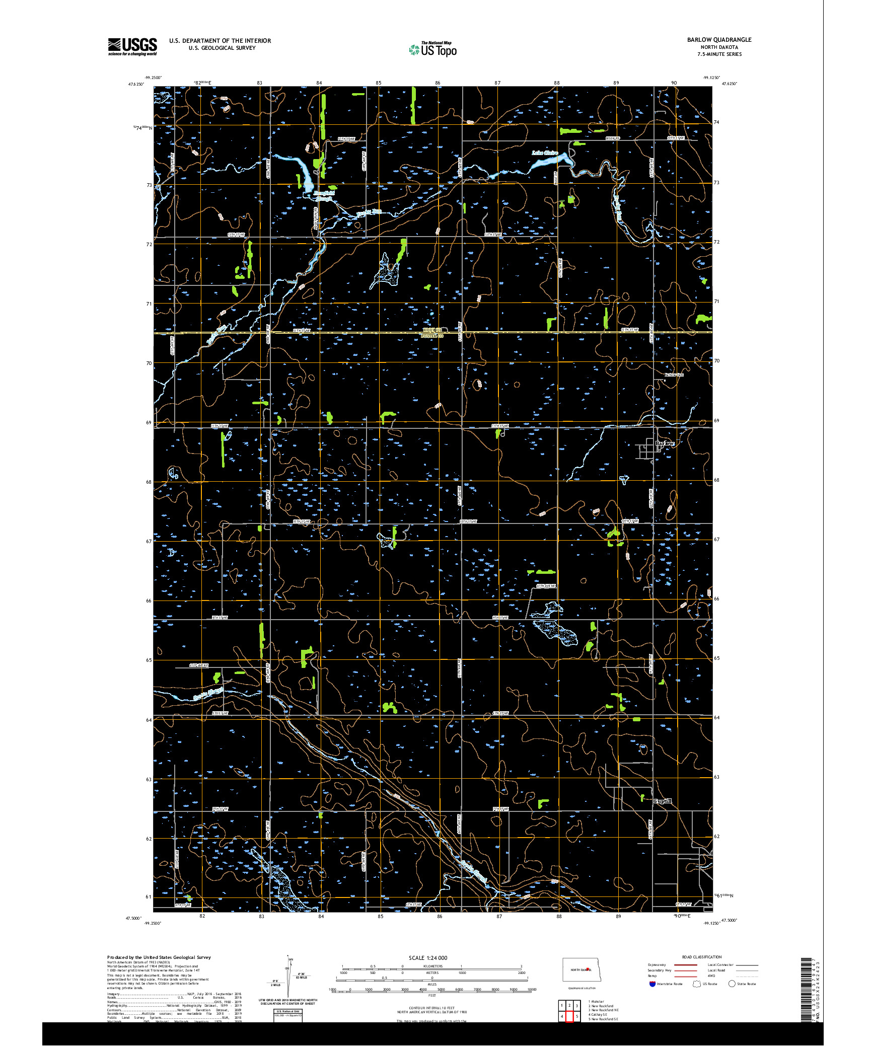 USGS US TOPO 7.5-MINUTE MAP FOR BARLOW, ND 2020