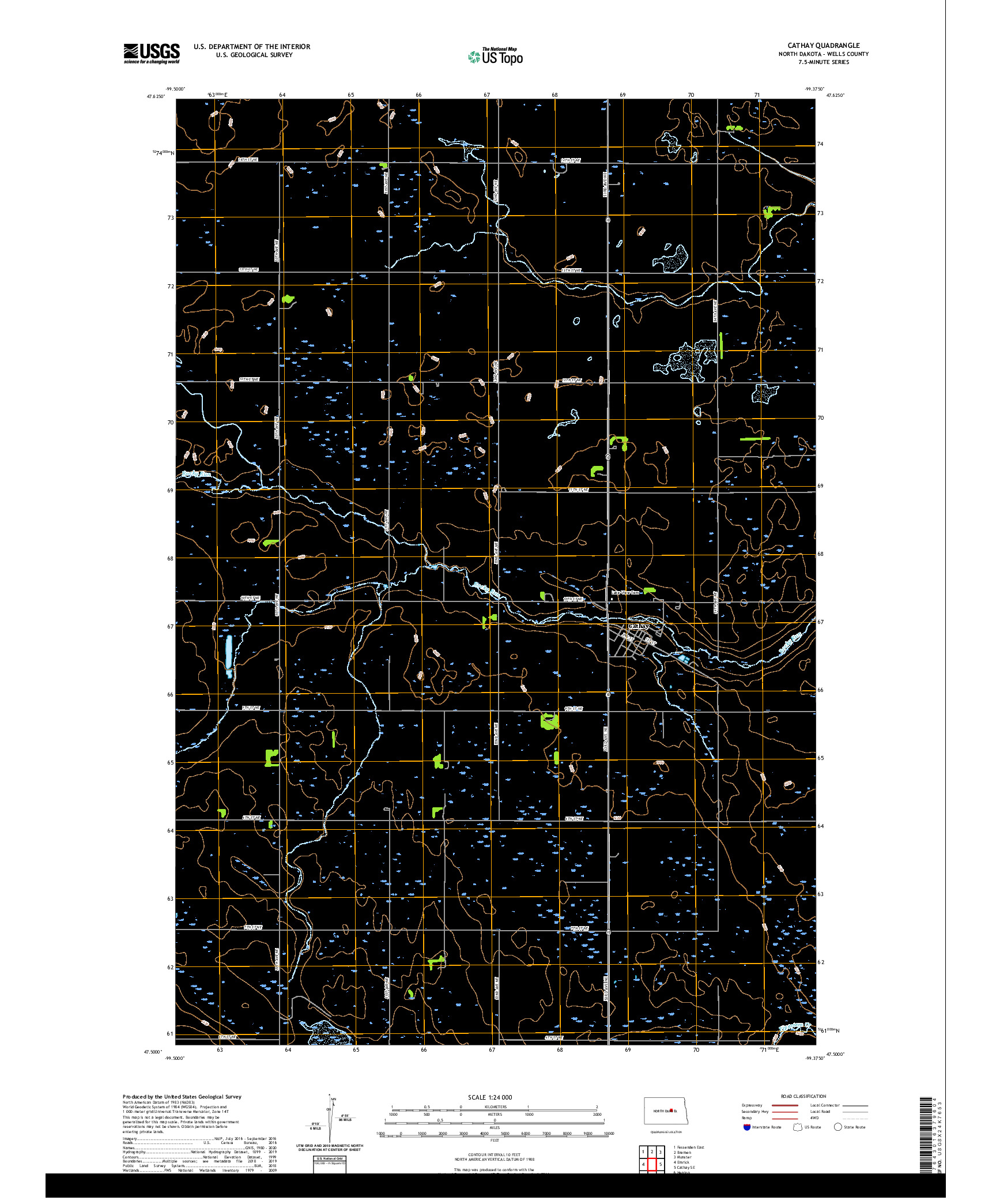 USGS US TOPO 7.5-MINUTE MAP FOR CATHAY, ND 2020