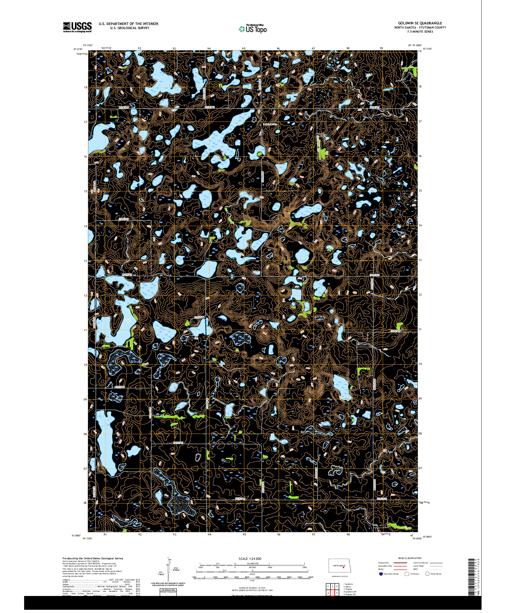 USGS US TOPO 7.5-MINUTE MAP FOR GOLDWIN SE, ND 2020