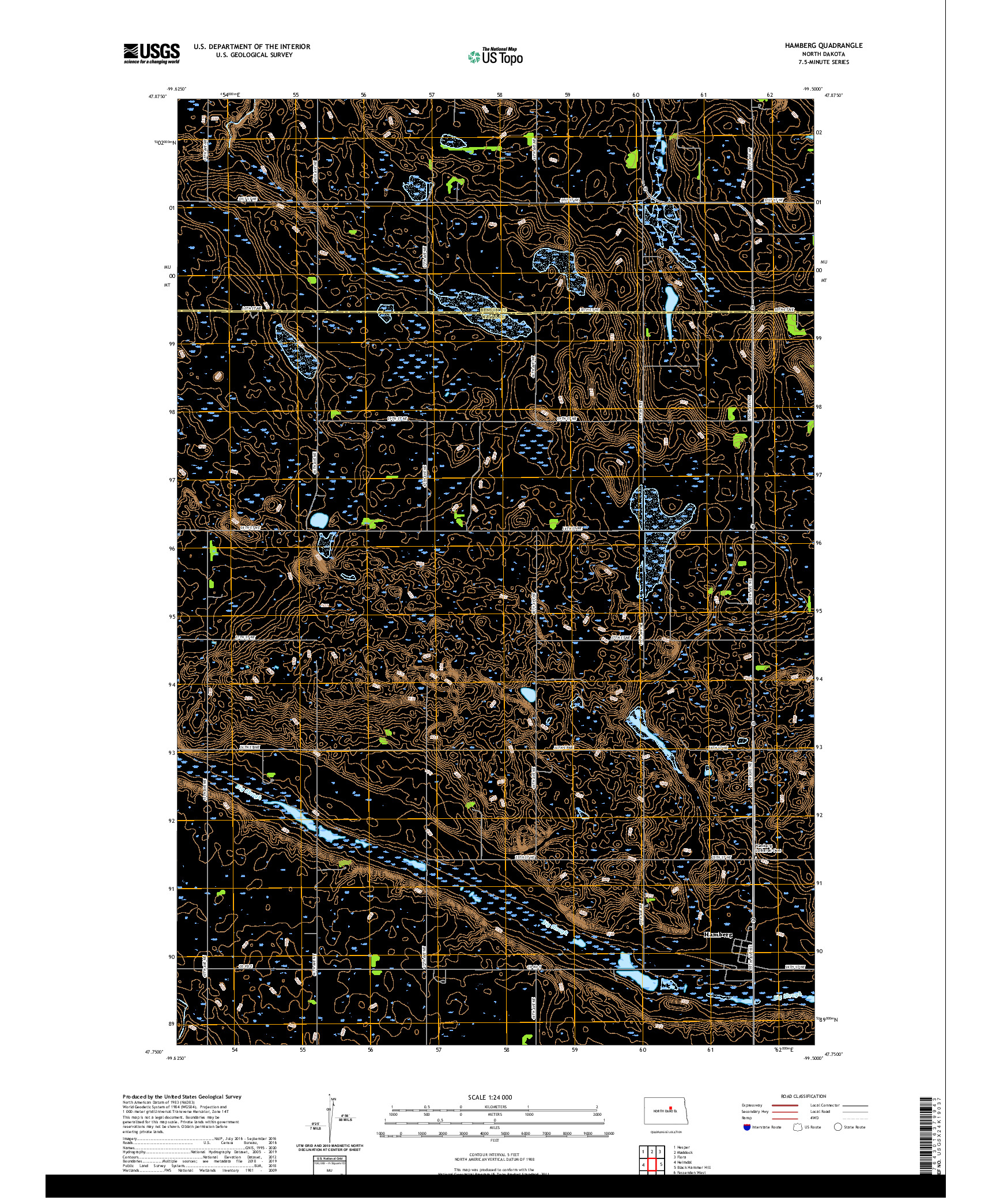 USGS US TOPO 7.5-MINUTE MAP FOR HAMBERG, ND 2020