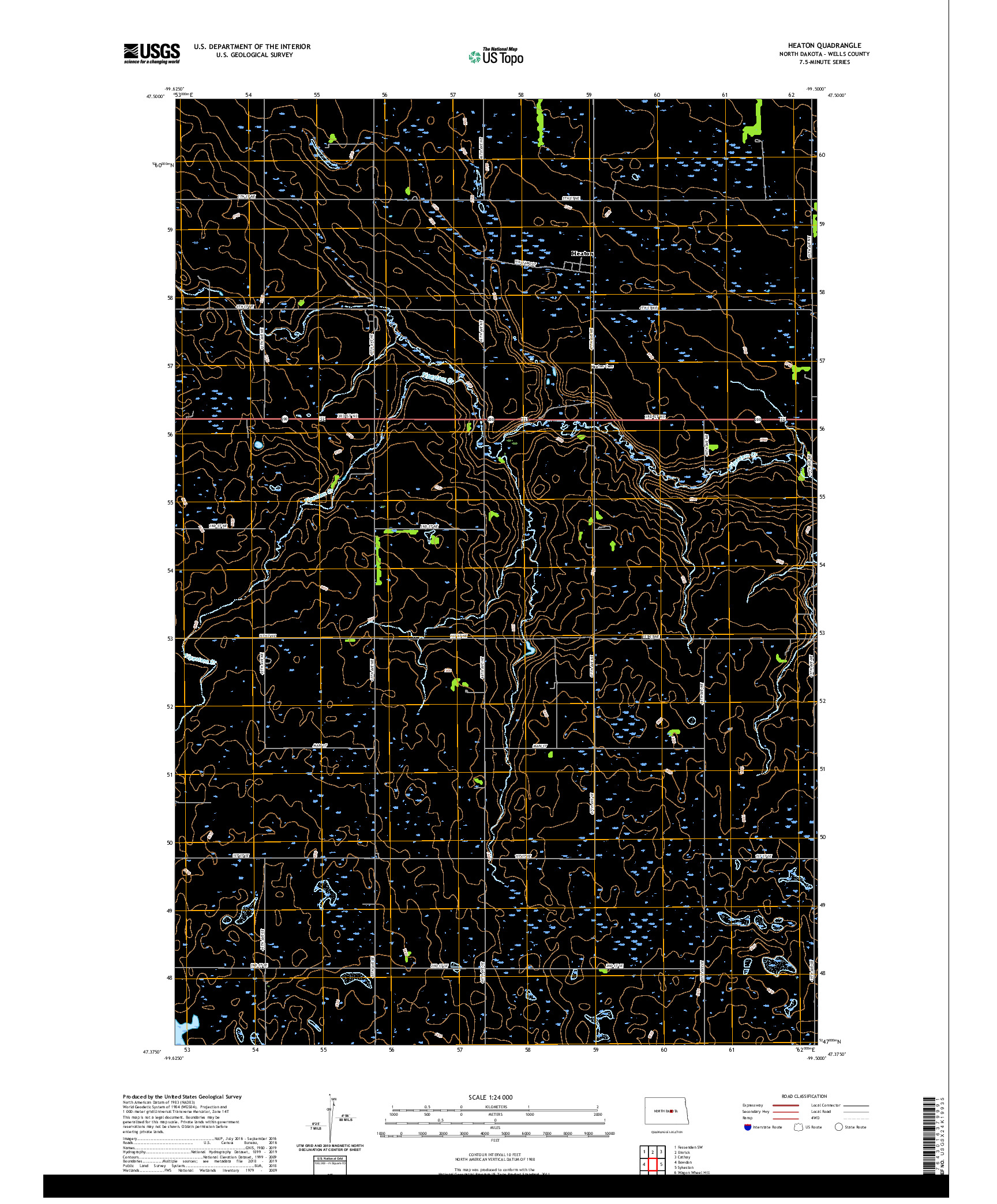 USGS US TOPO 7.5-MINUTE MAP FOR HEATON, ND 2020