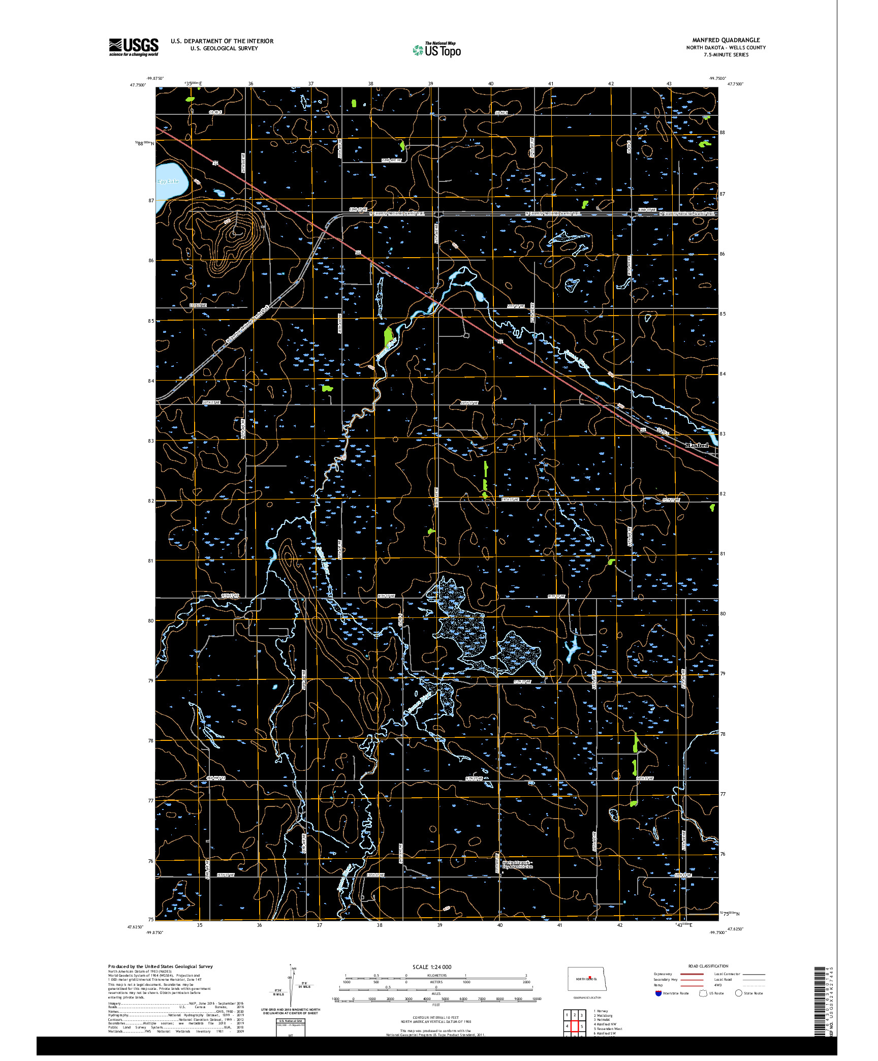 USGS US TOPO 7.5-MINUTE MAP FOR MANFRED, ND 2020