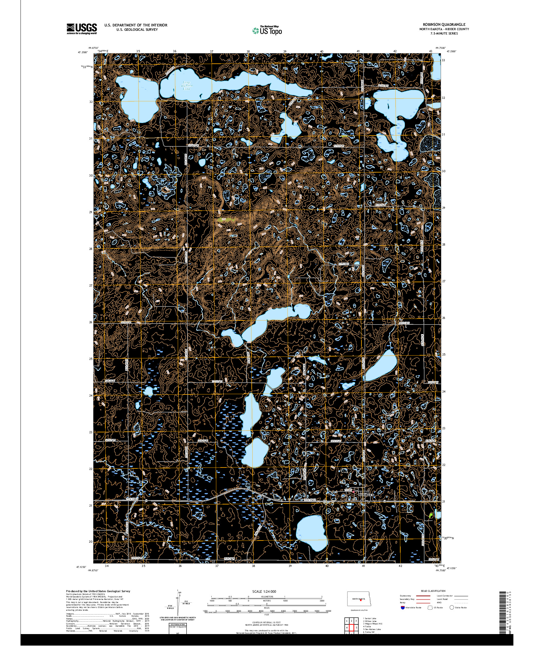 USGS US TOPO 7.5-MINUTE MAP FOR ROBINSON, ND 2020