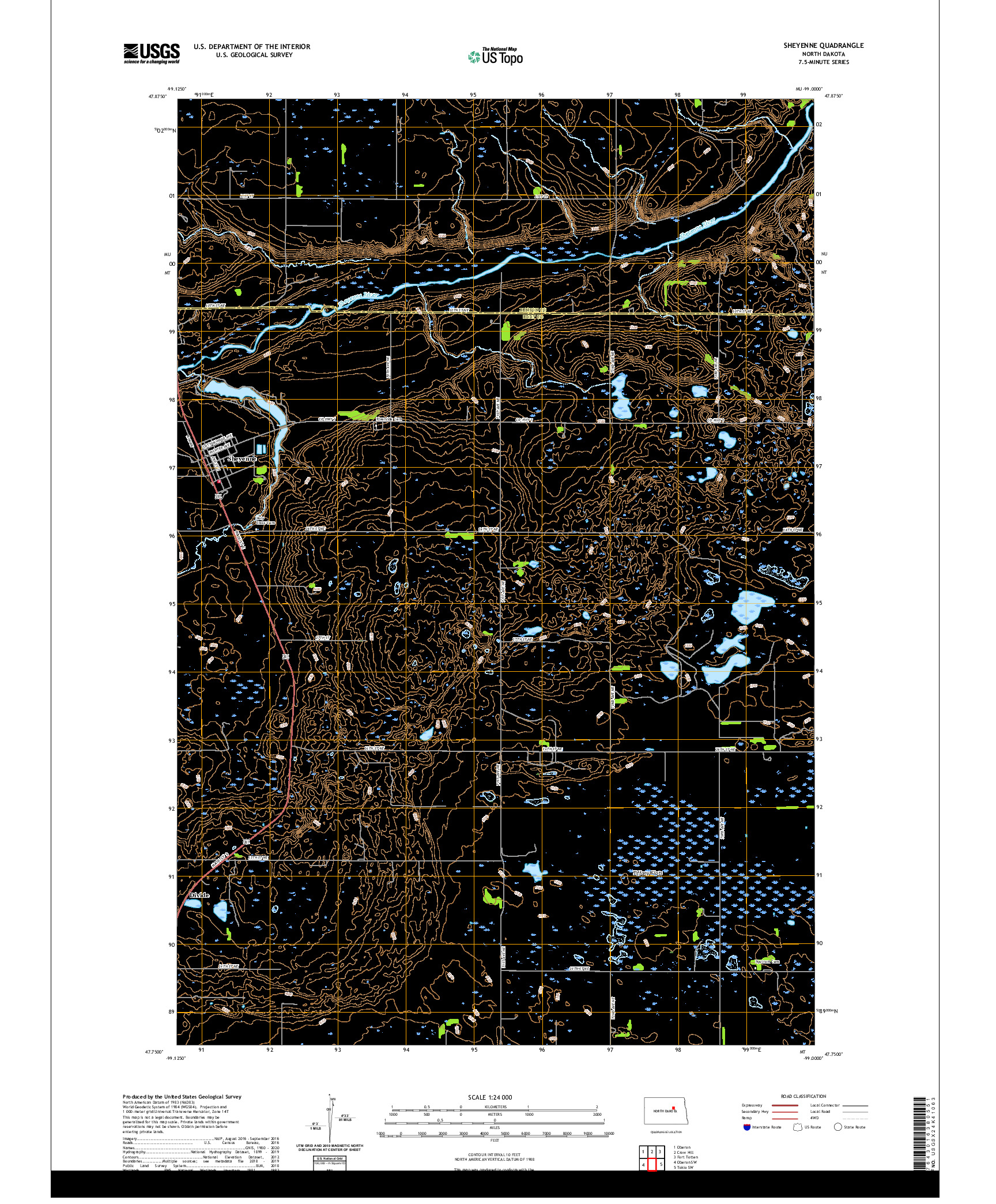 USGS US TOPO 7.5-MINUTE MAP FOR SHEYENNE, ND 2020