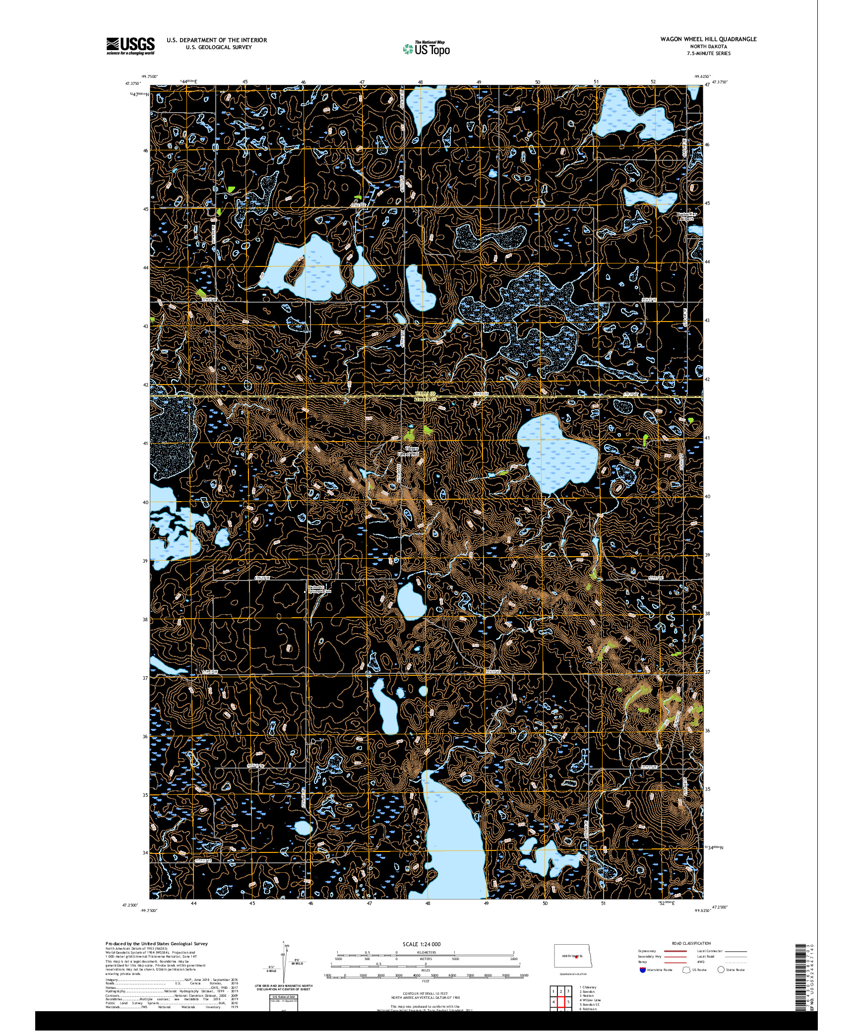 USGS US TOPO 7.5-MINUTE MAP FOR WAGON WHEEL HILL, ND 2020