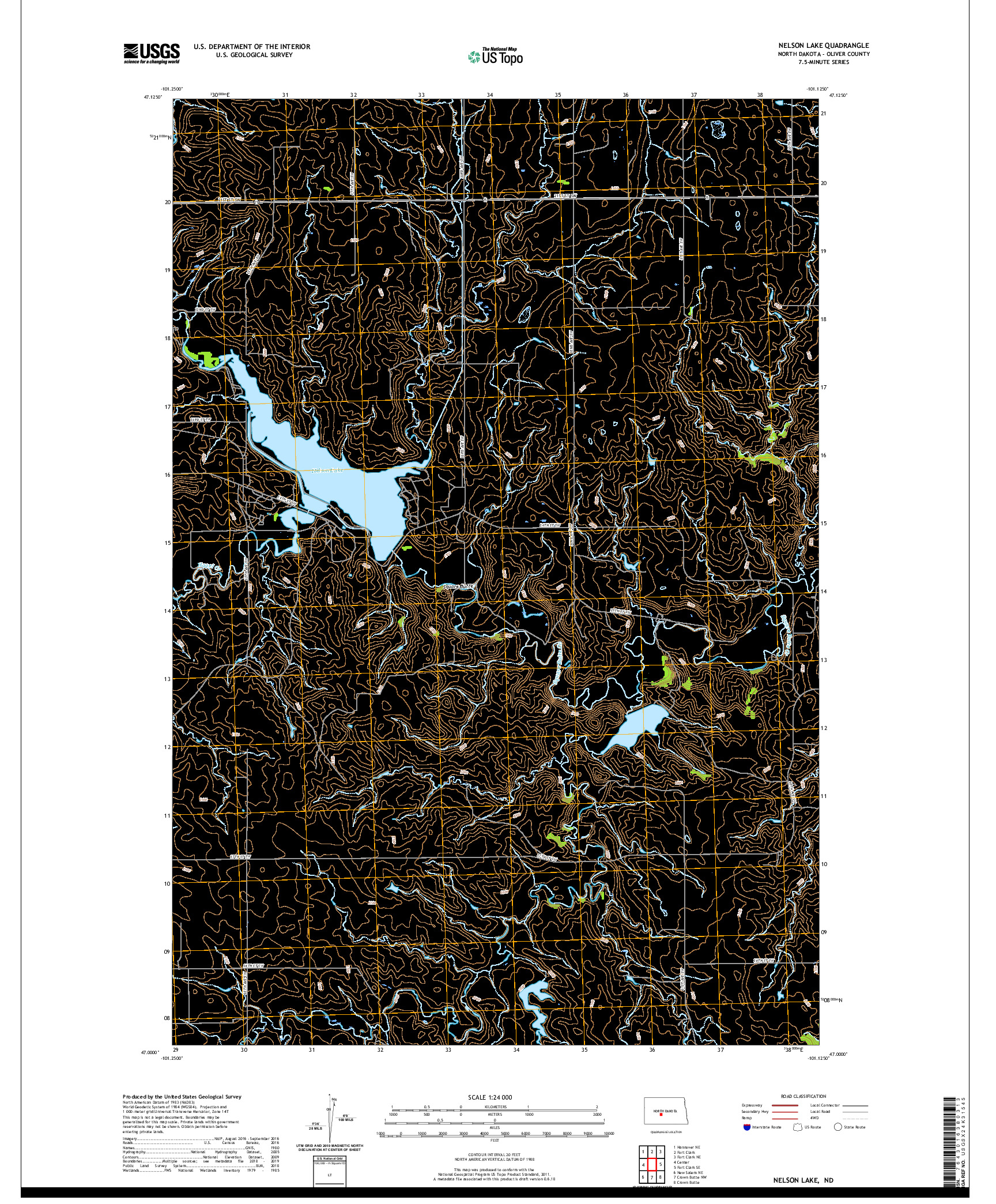 USGS US TOPO 7.5-MINUTE MAP FOR NELSON LAKE, ND 2020