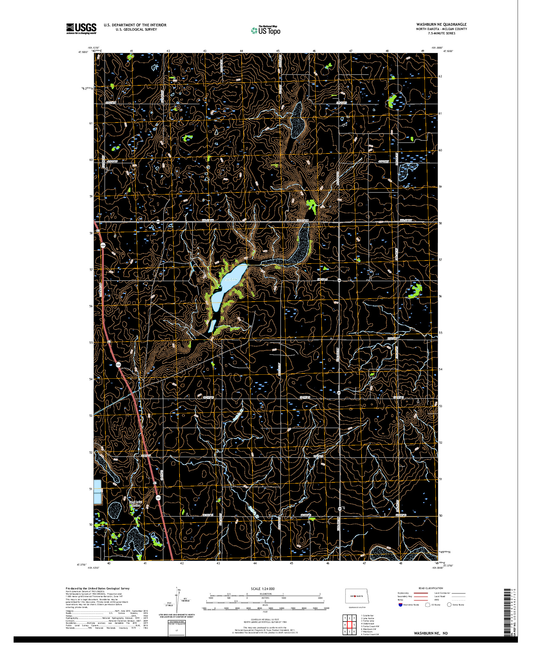 USGS US TOPO 7.5-MINUTE MAP FOR WASHBURN NE, ND 2020