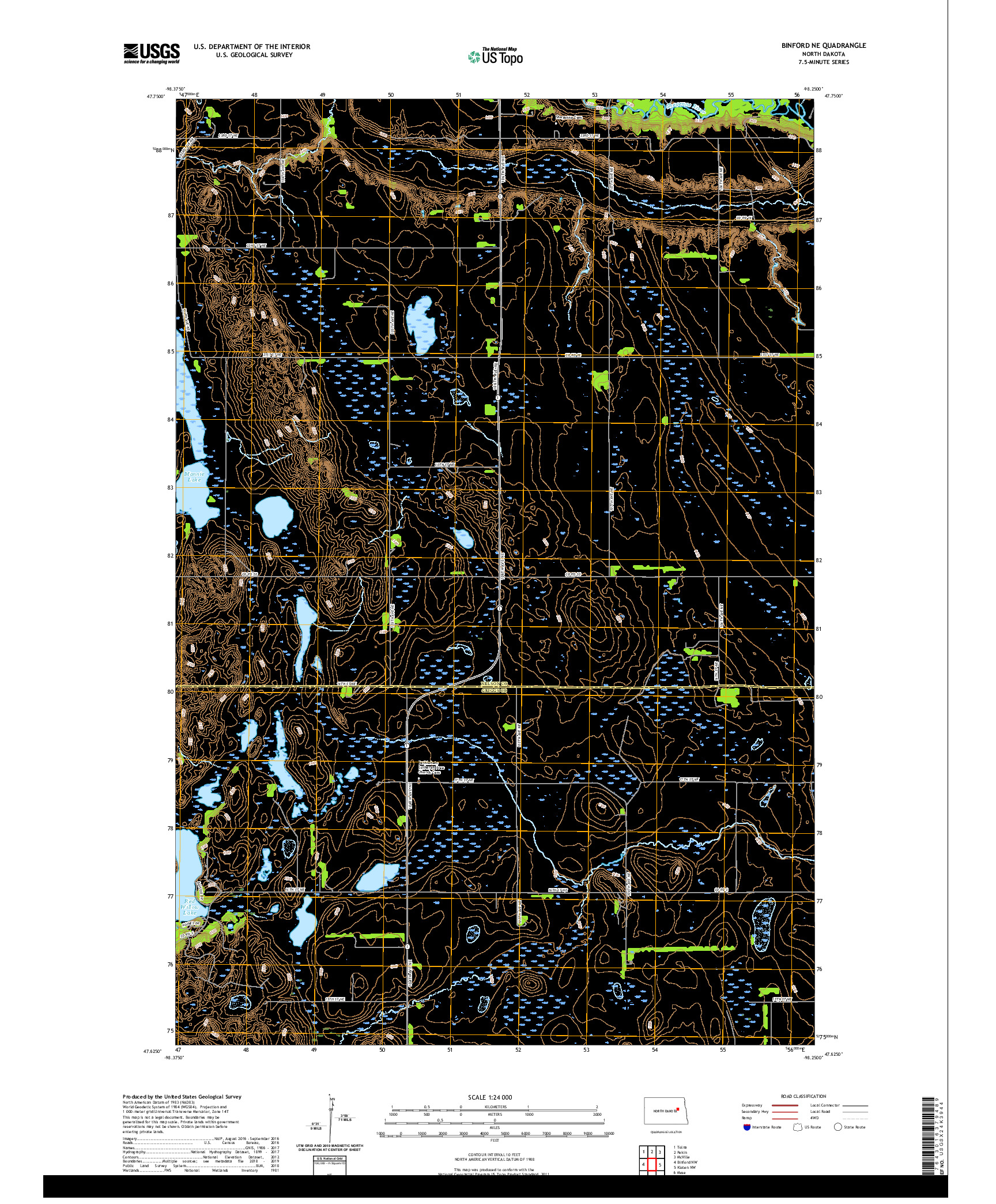 USGS US TOPO 7.5-MINUTE MAP FOR BINFORD NE, ND 2020