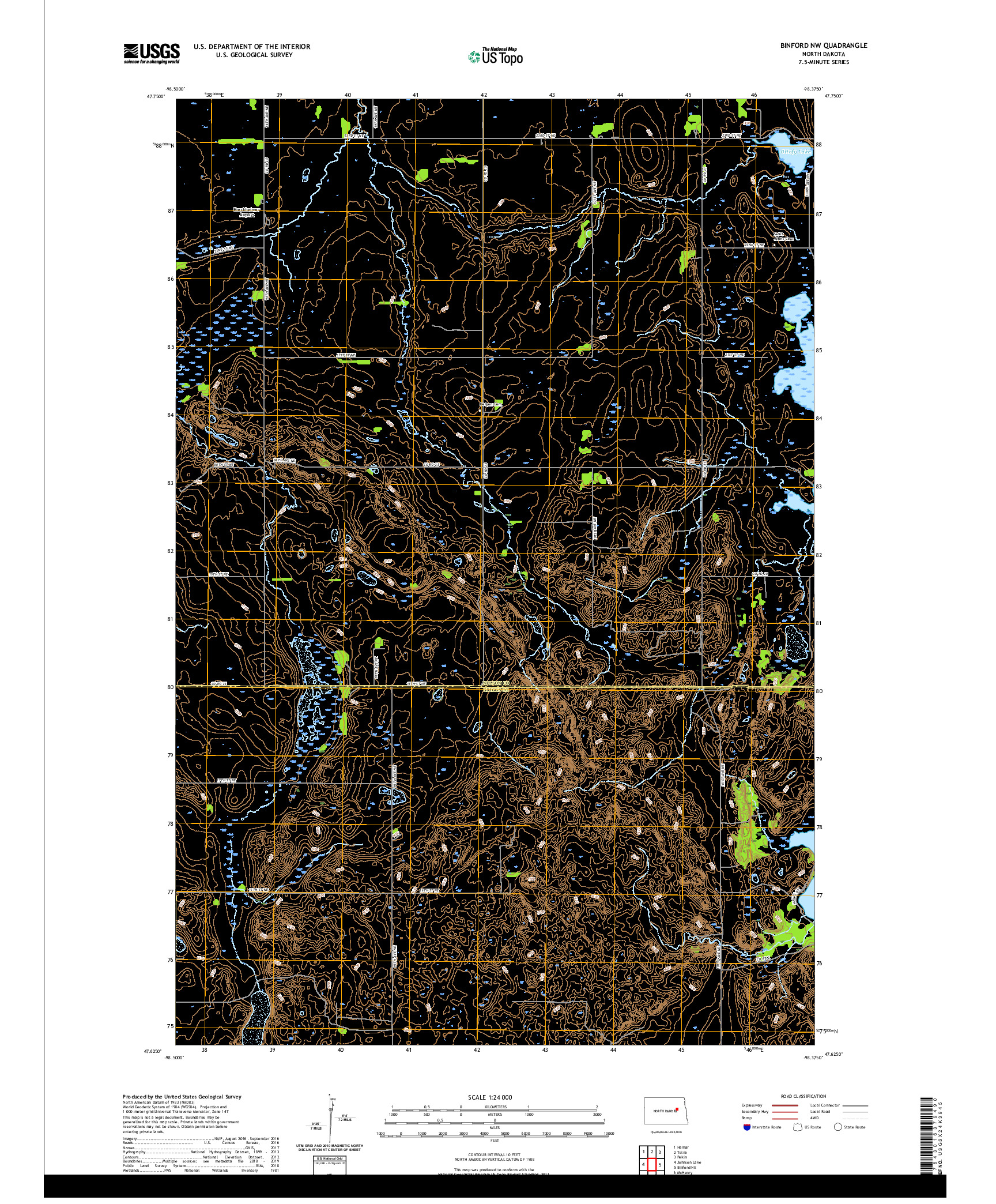 USGS US TOPO 7.5-MINUTE MAP FOR BINFORD NW, ND 2020