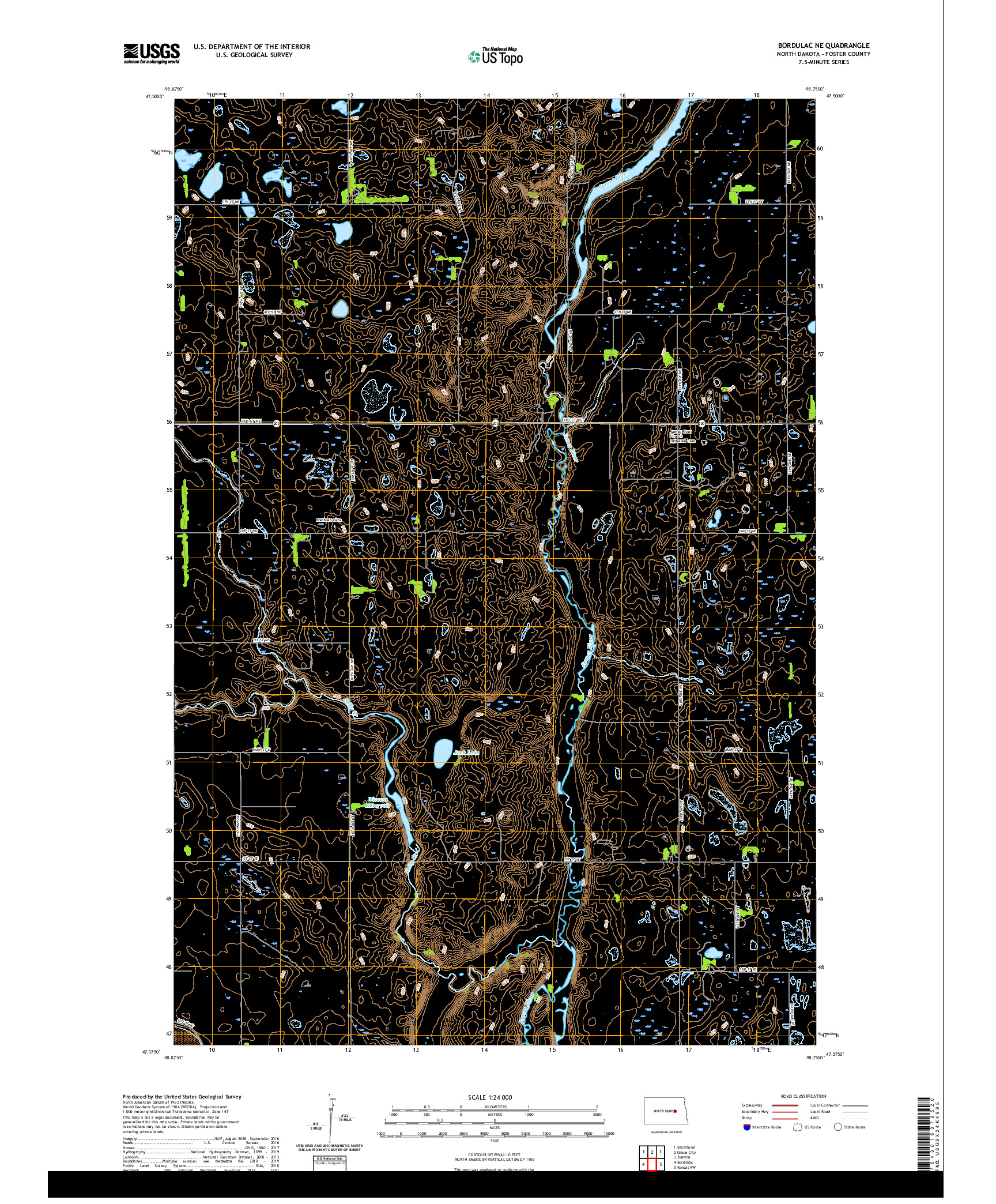 USGS US TOPO 7.5-MINUTE MAP FOR BORDULAC NE, ND 2020