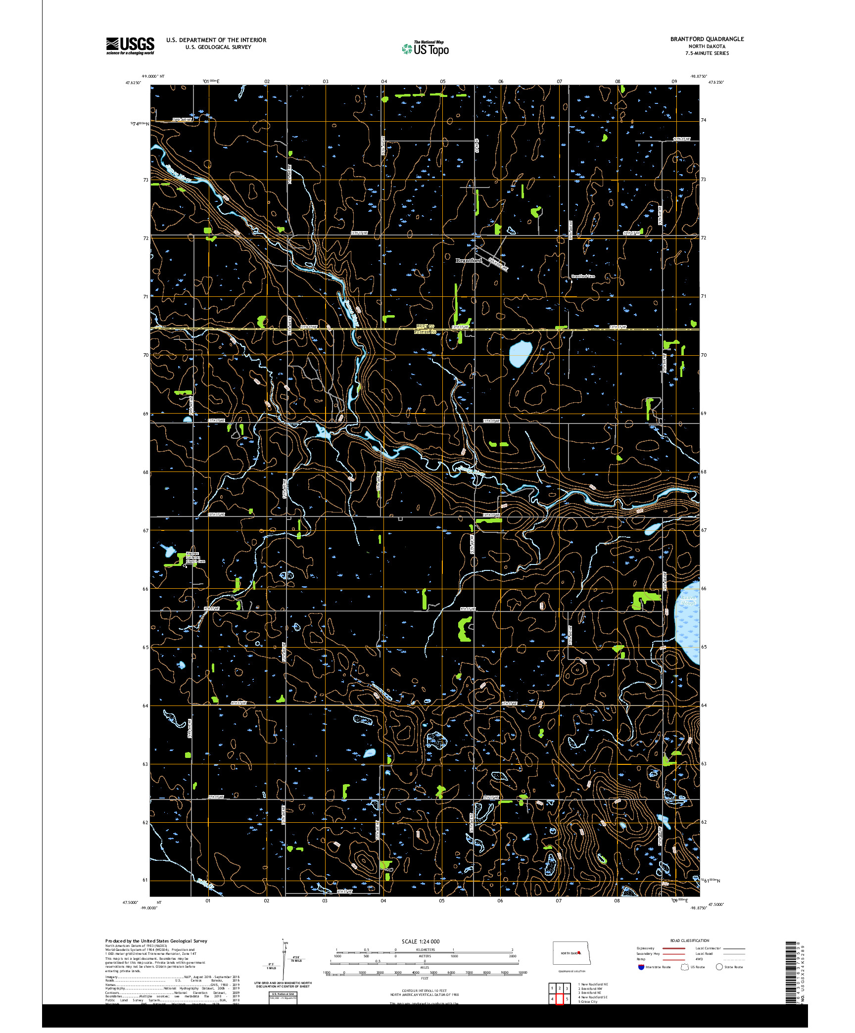 USGS US TOPO 7.5-MINUTE MAP FOR BRANTFORD, ND 2020