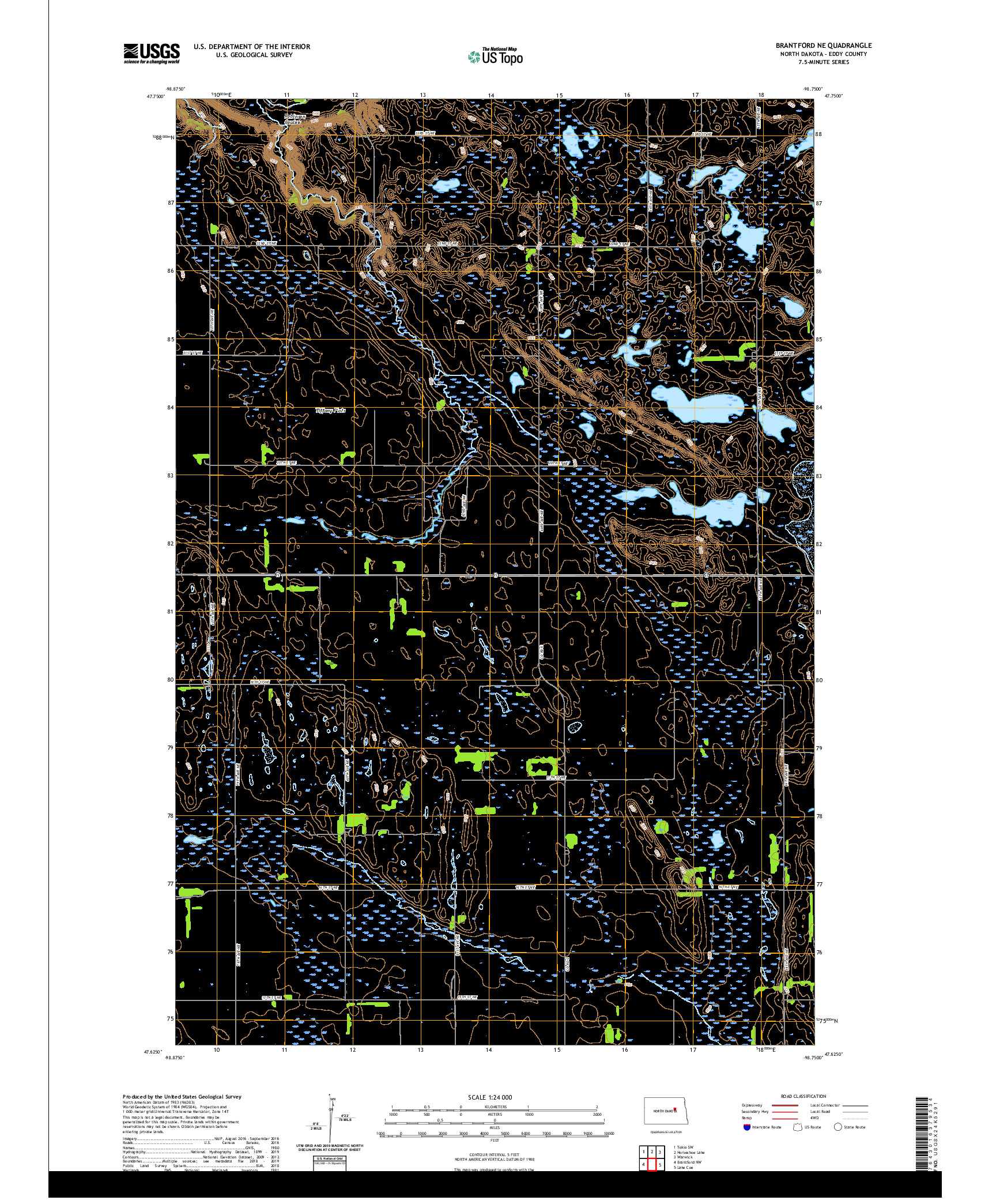 USGS US TOPO 7.5-MINUTE MAP FOR BRANTFORD NE, ND 2020