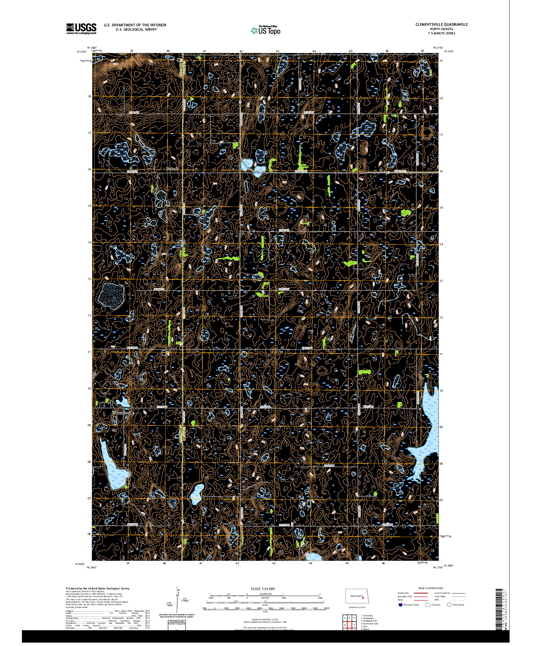 USGS US TOPO 7.5-MINUTE MAP FOR CLEMENTSVILLE, ND 2020