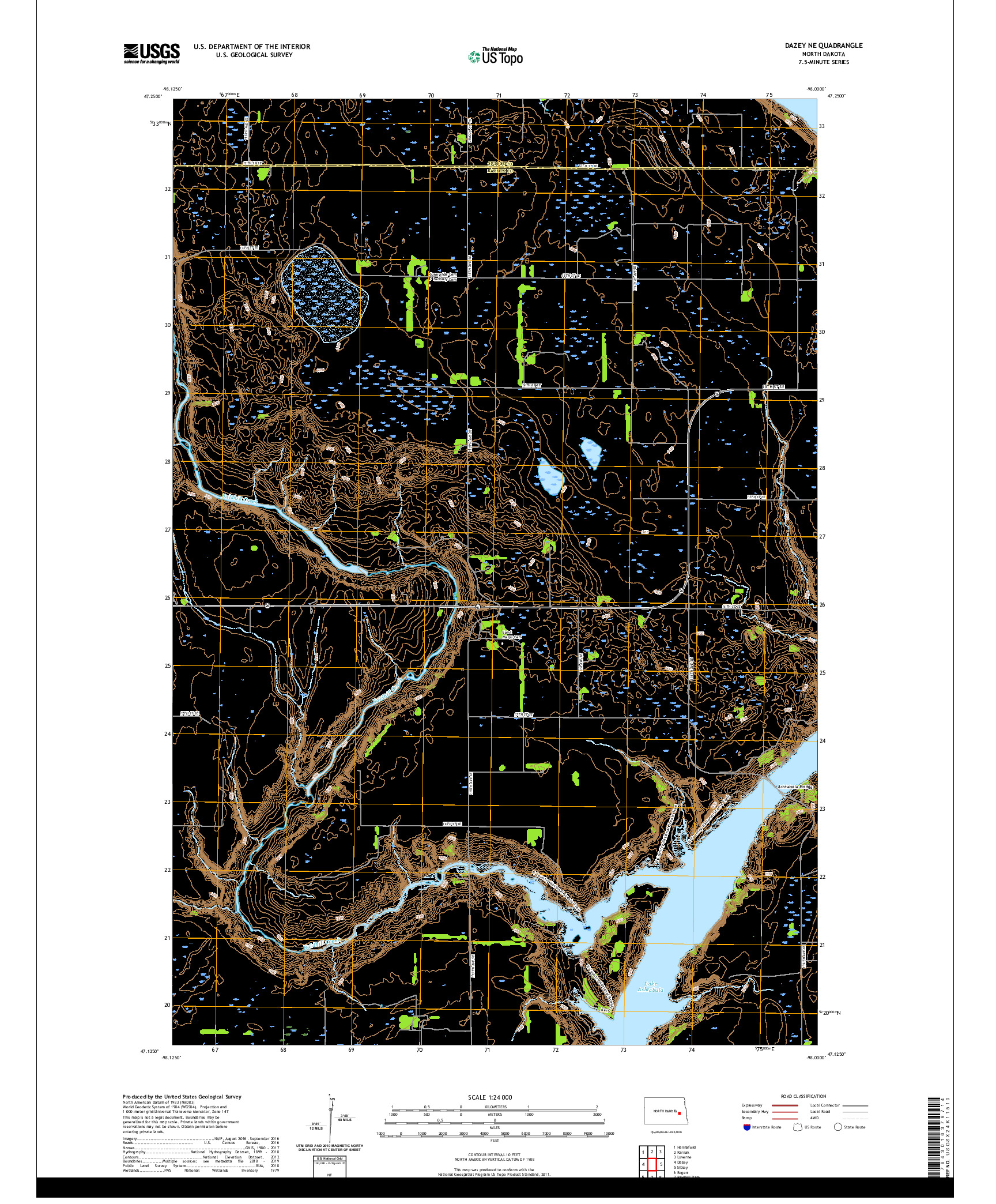 USGS US TOPO 7.5-MINUTE MAP FOR DAZEY NE, ND 2020
