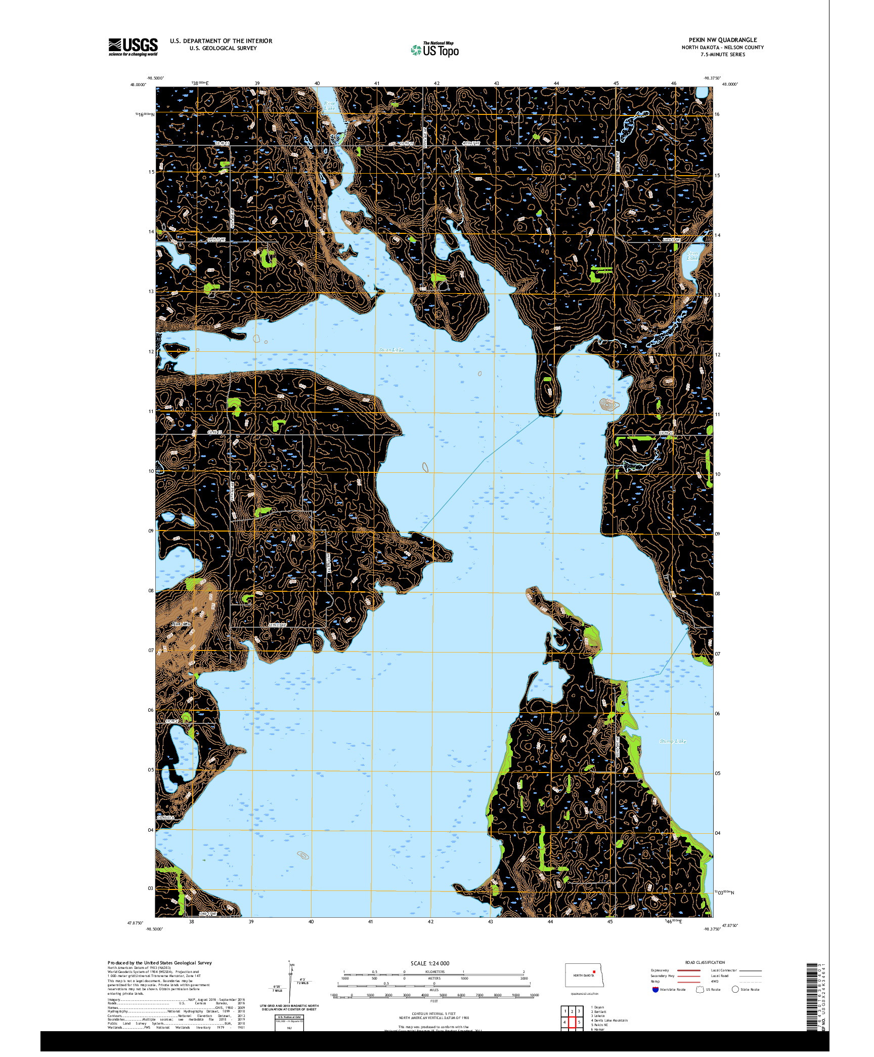 USGS US TOPO 7.5-MINUTE MAP FOR PEKIN NW, ND 2020