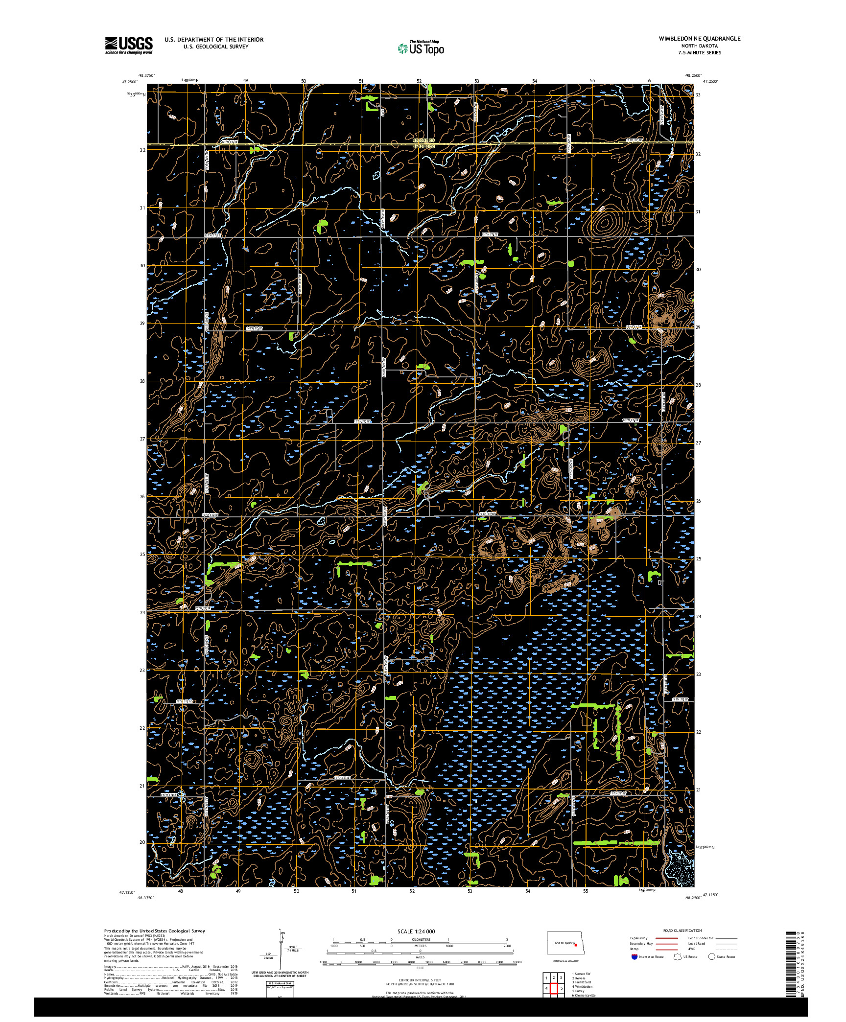 USGS US TOPO 7.5-MINUTE MAP FOR WIMBLEDON NE, ND 2020